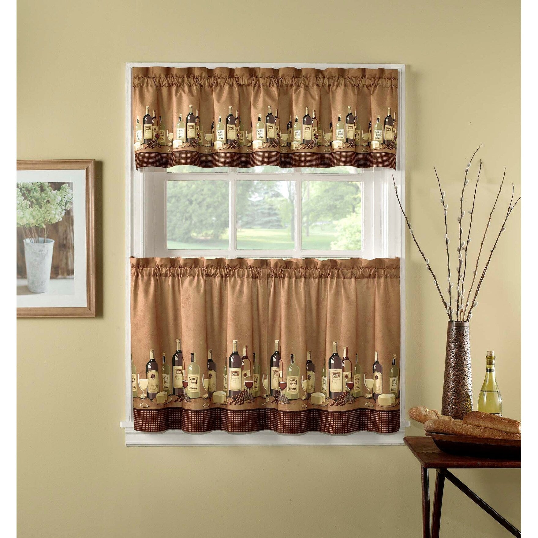 Wines 3-Piece Kitchen Curtain Tier Set