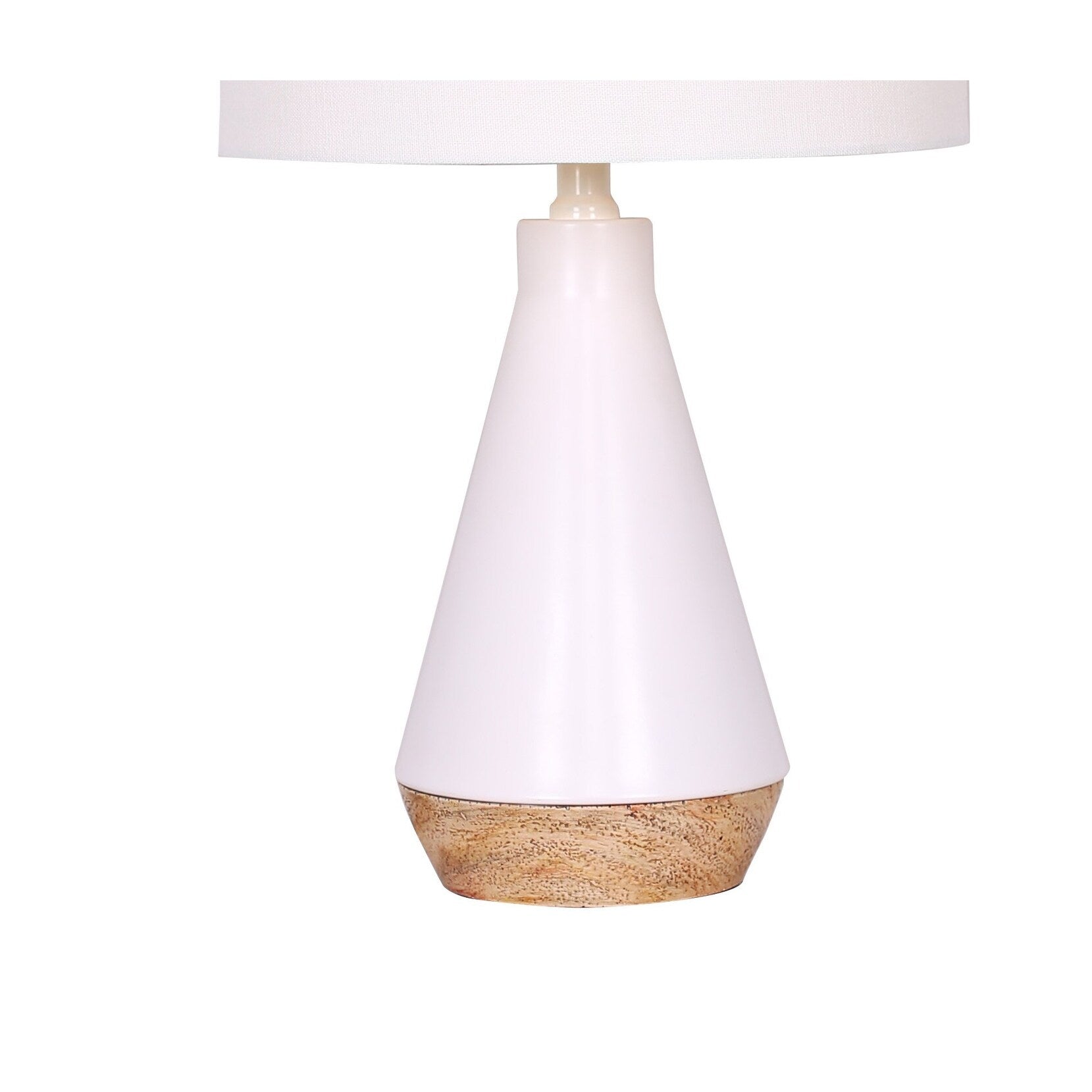 Elise White and Wood Grain Lamp - Set of 2