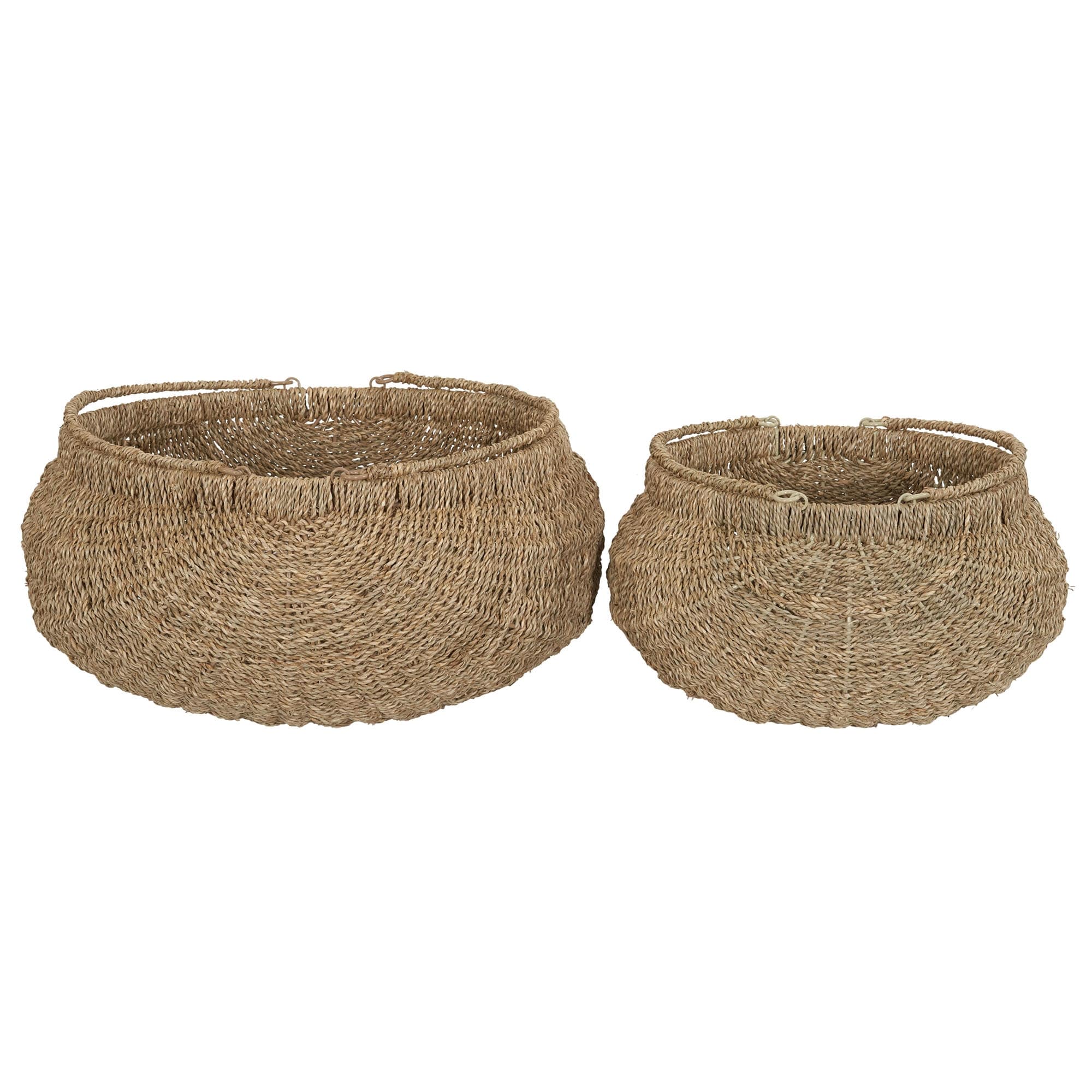 Household Essentials Decorative Seagrass Baskets with Handles