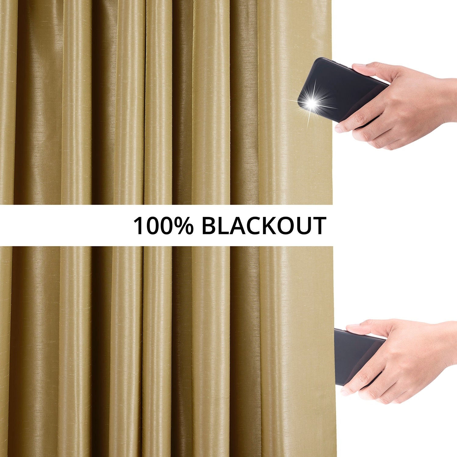 Exclusive Fabrics Solid Vintage Textured Faux Dupioni Silk Pleated Blackout Curtain (1 Panel)