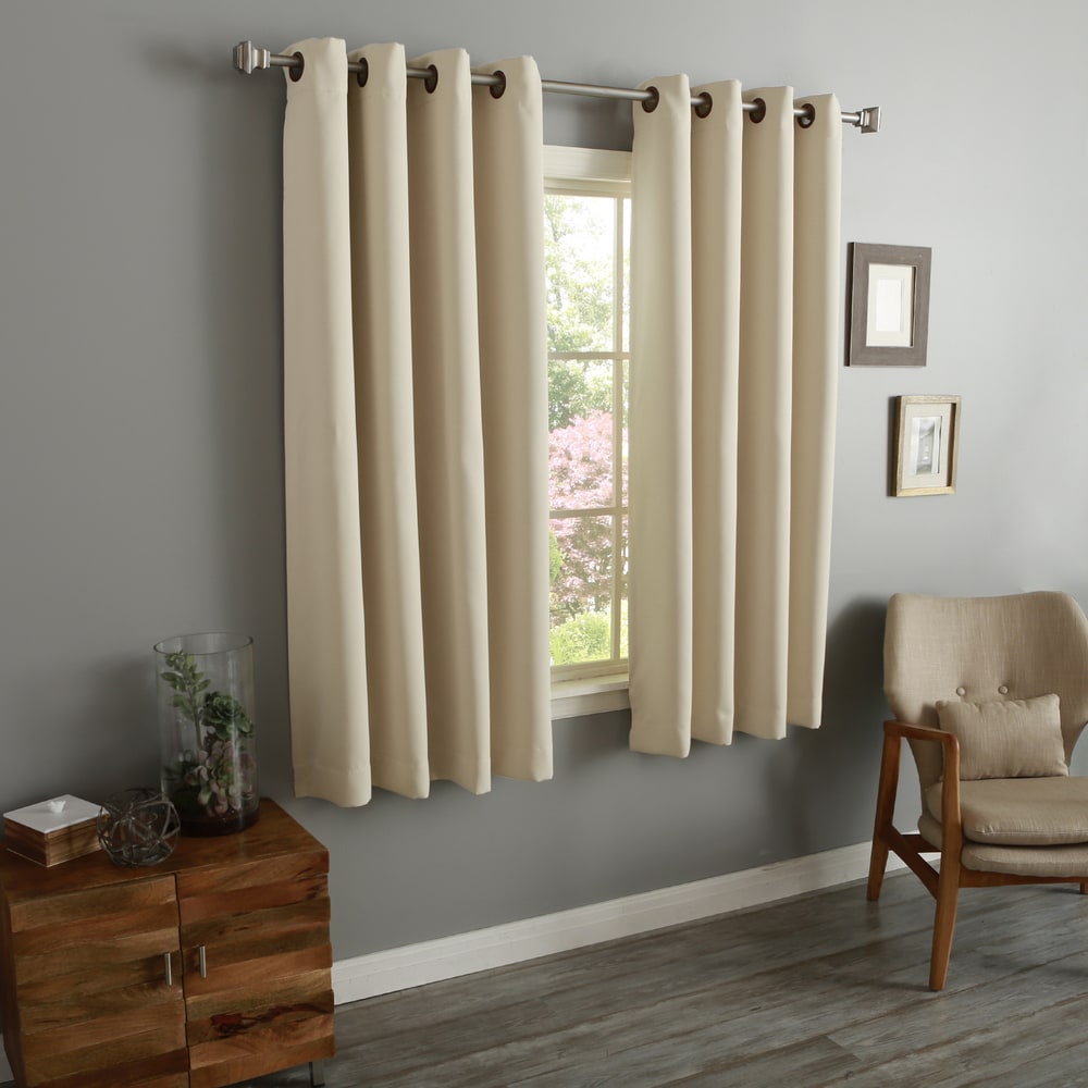 Aurora Home 54 Inch Thermal Insulated Blackout Grommet Top Curtain Panel Pair - 52w x 54l each - 52w x 54l each