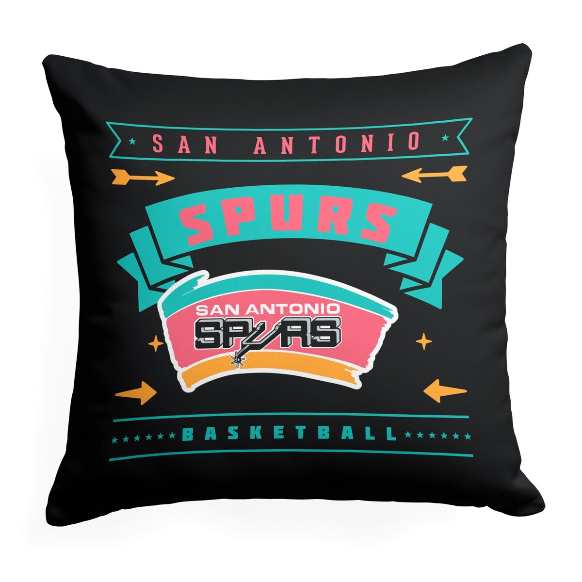 NBA Hardwood Classic Spurs Printed Throw Pillow - Black