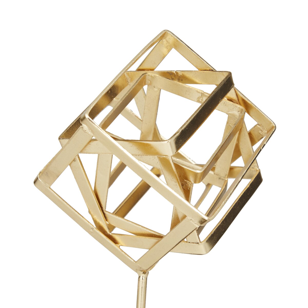 Marble Geometric Decorative Sculpture with Marble Base - Set of 3 Gold - CosmoLiving by Cosmopolitan