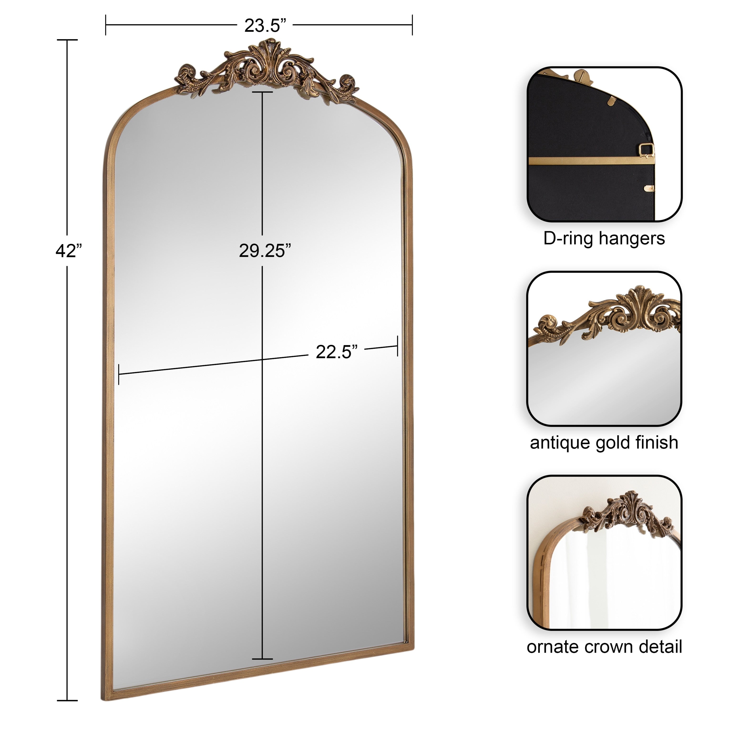 Kate and Laurel Arendahl Traditional Baroque Arch Wall Mirror