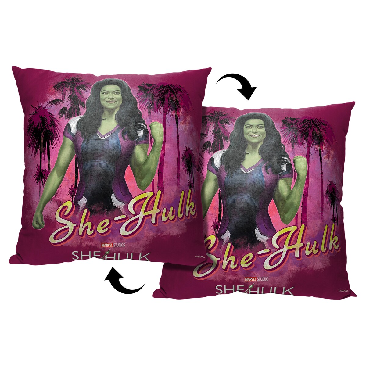 Marvel She Hulk Palm Tree Paraside 18 Inch Throw Pillow