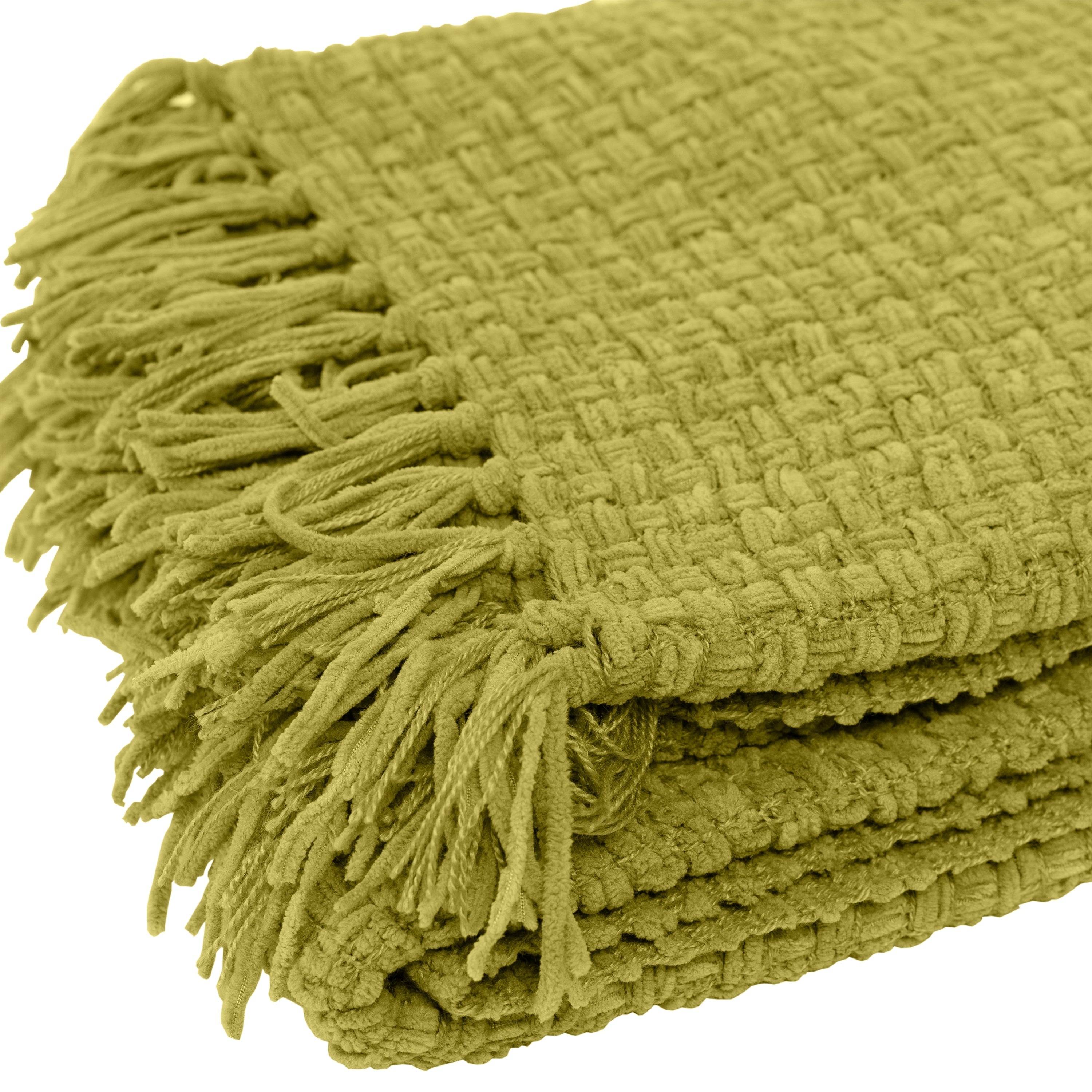 Fabstyles Chenille Basket Weave Polyester Throw Blanket