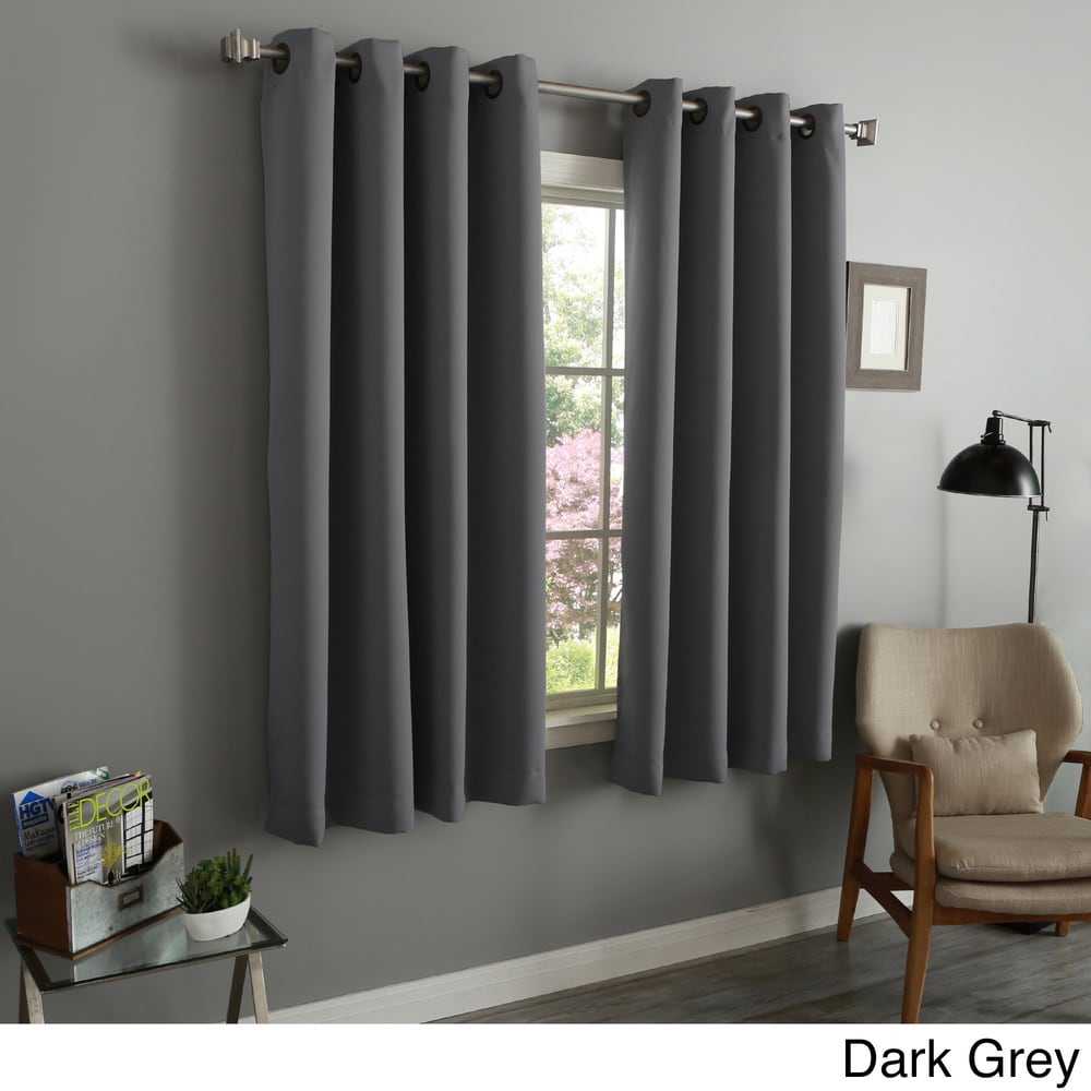 Aurora Home 54 Inch Thermal Insulated Blackout Grommet Top Curtain Panel Pair - 52w x 54l each - 52w x 54l each