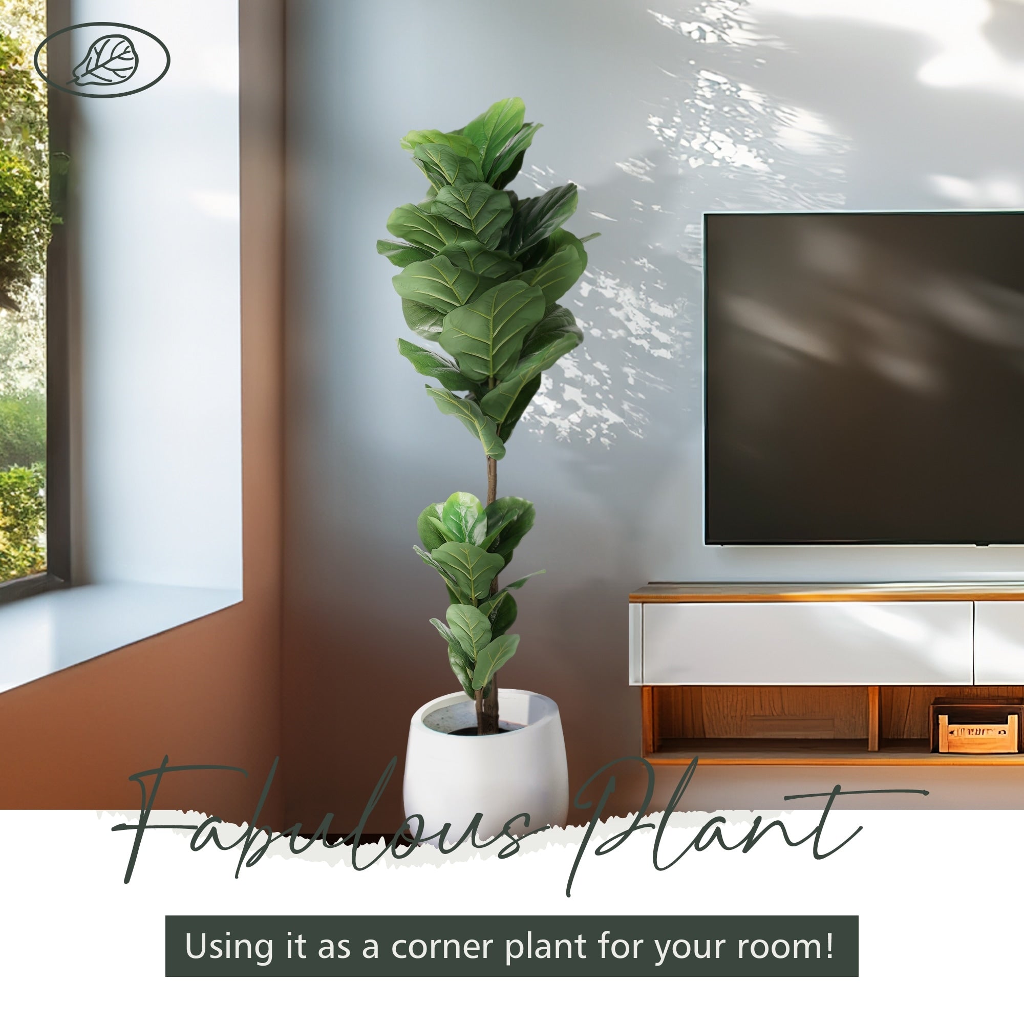 51 Fiddle Leaf Fig Artificial Plant Tree In Pot