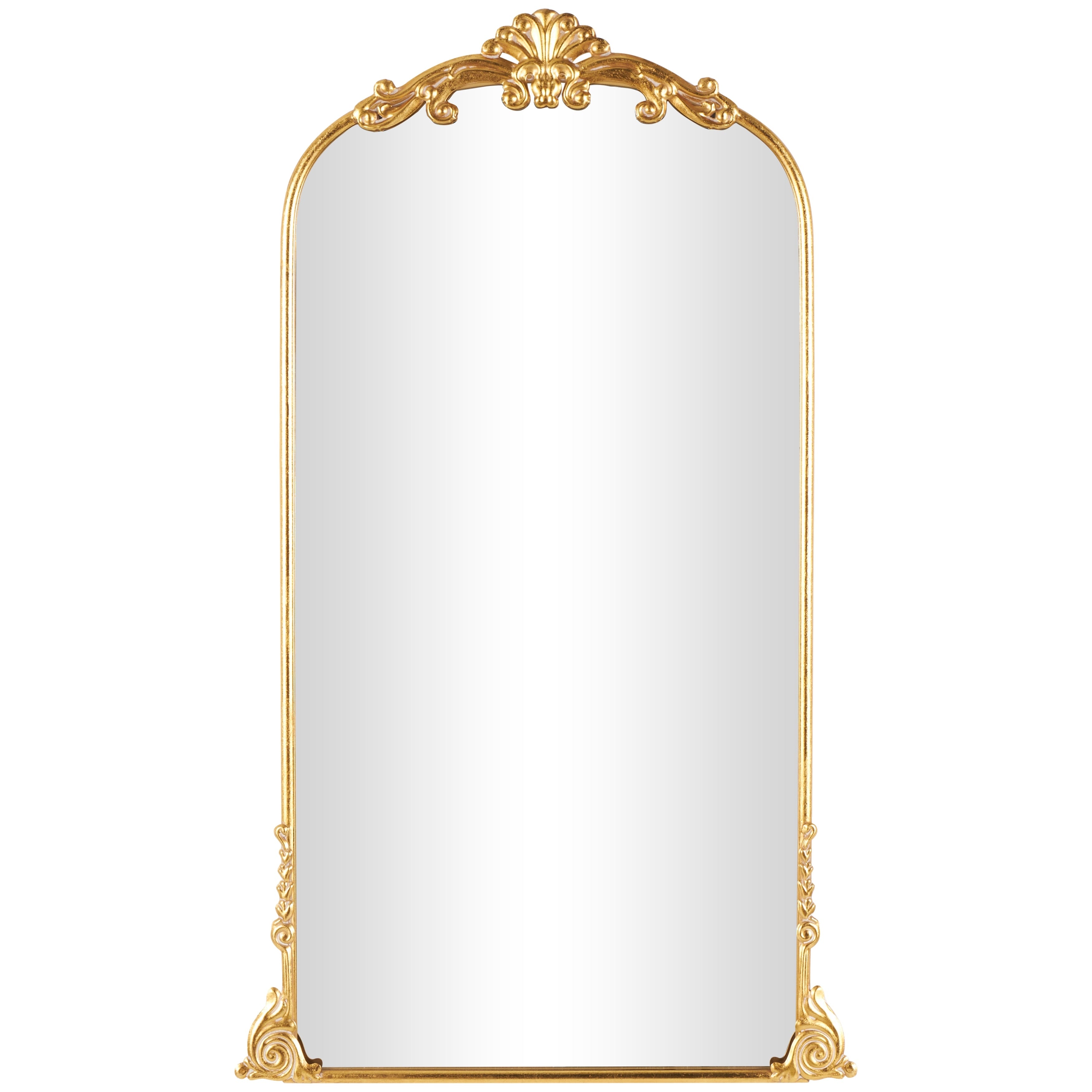 Metal Scroll Ornate Baroque Floor or Wall Mirror - Gold - Various Sizes and Shapes - Roche River Decor