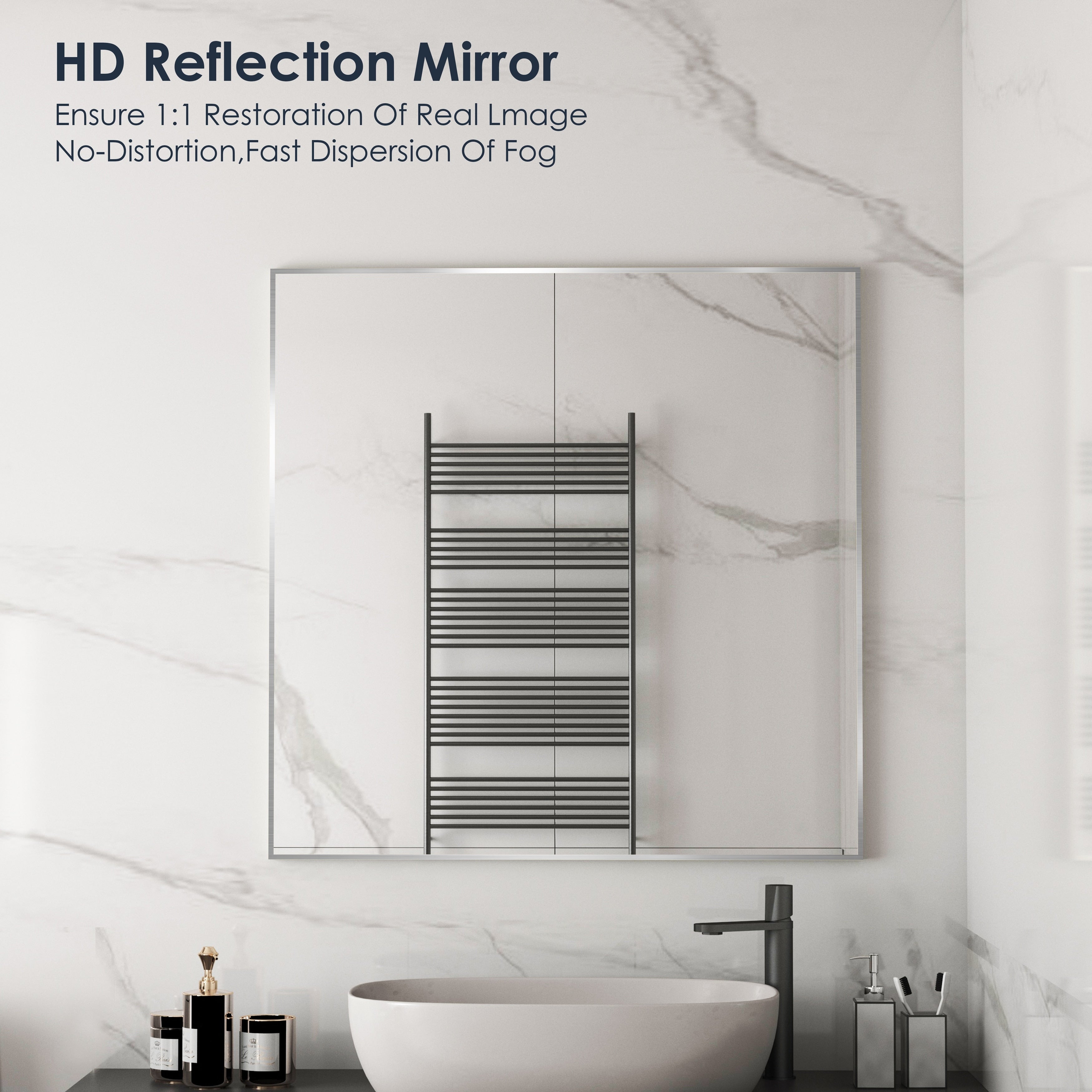 Aluminum Alloy Framed Wall Mounted Bathroom Vanity Accent Mirror in