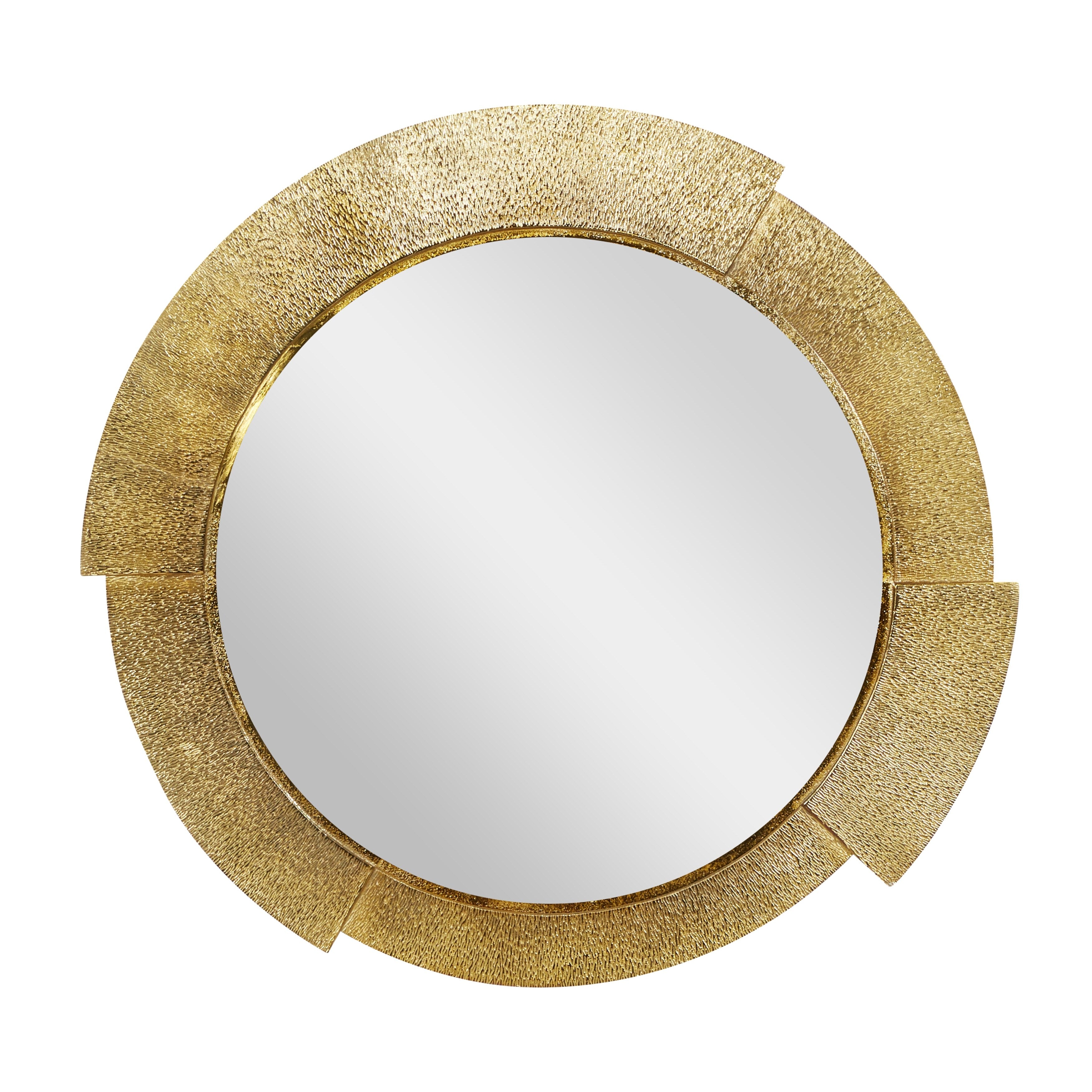 Gold Aluminum Contemporary Wall Mirror 36 x 36 x 1 - 36 x 1 x 36