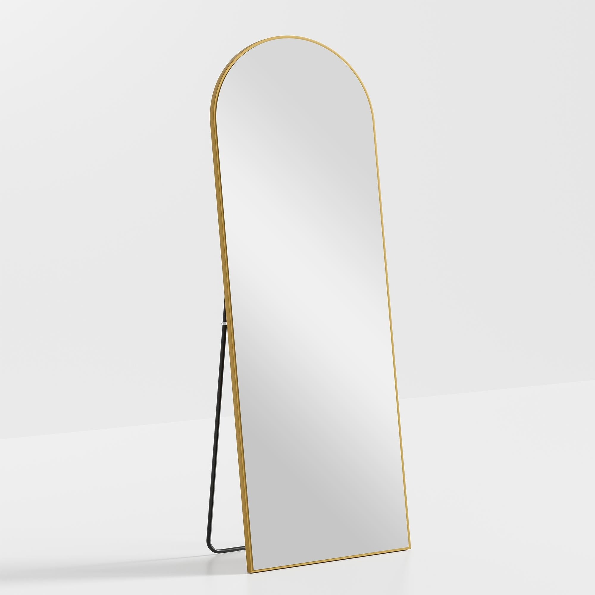 Modern Arched Mirror Full-Length Floor Mirror with Stand