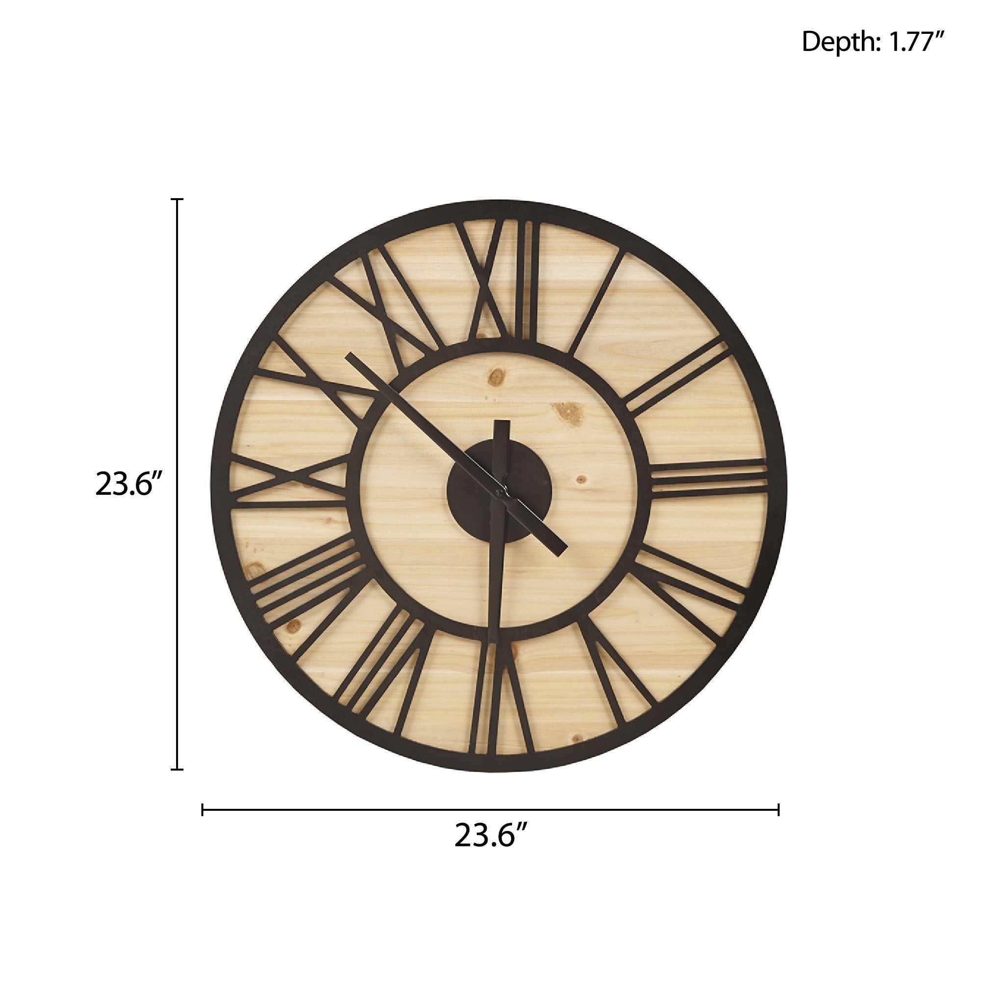 Madison Park Mason 23.6 Wood Wall Clock