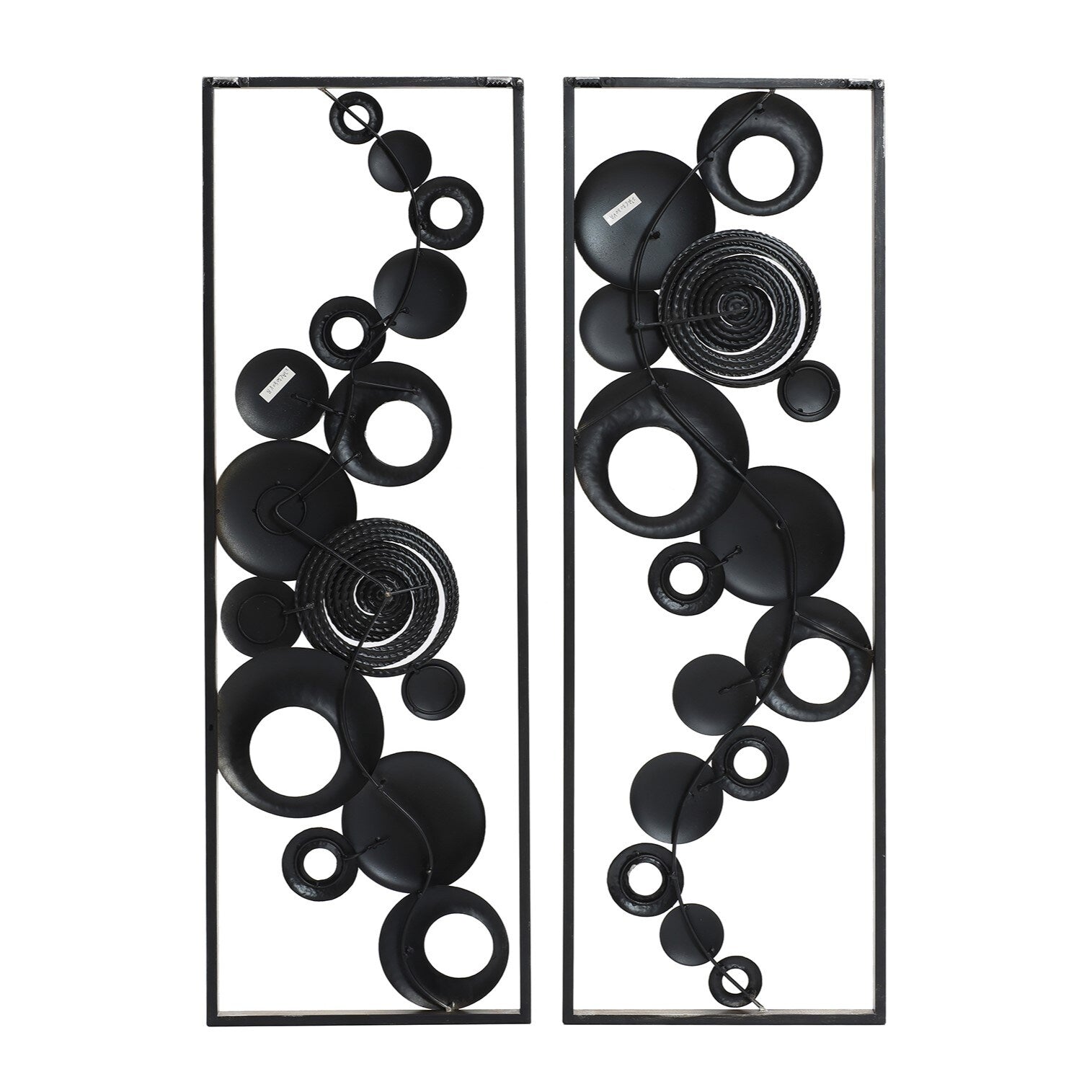 Set of 2 Modern Multi-Color Abstract Metal Wall Decor Panels