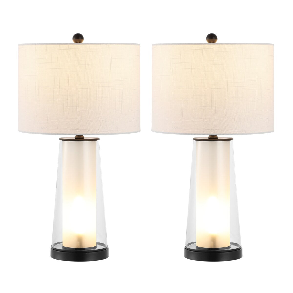 Celerie 26 Modern Minimalist Glass/Iron Nightlight LED Table Lamp, (Set of 2) by JONATHAN Y