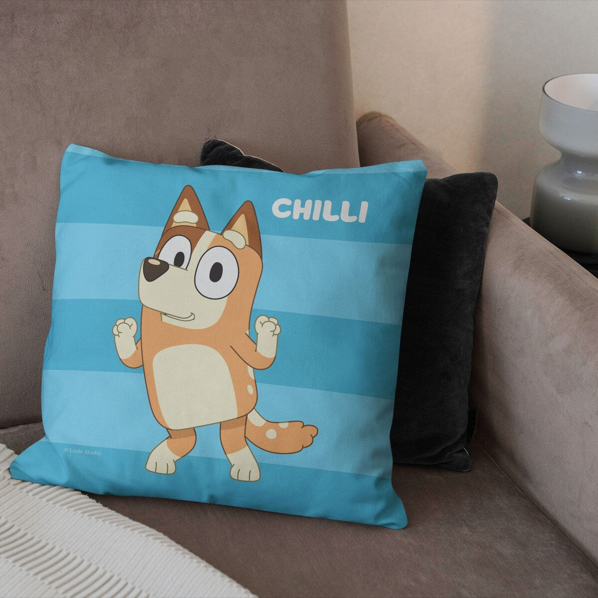 Bluey Roll Call Chilli Printed Throw Pillow - Blue