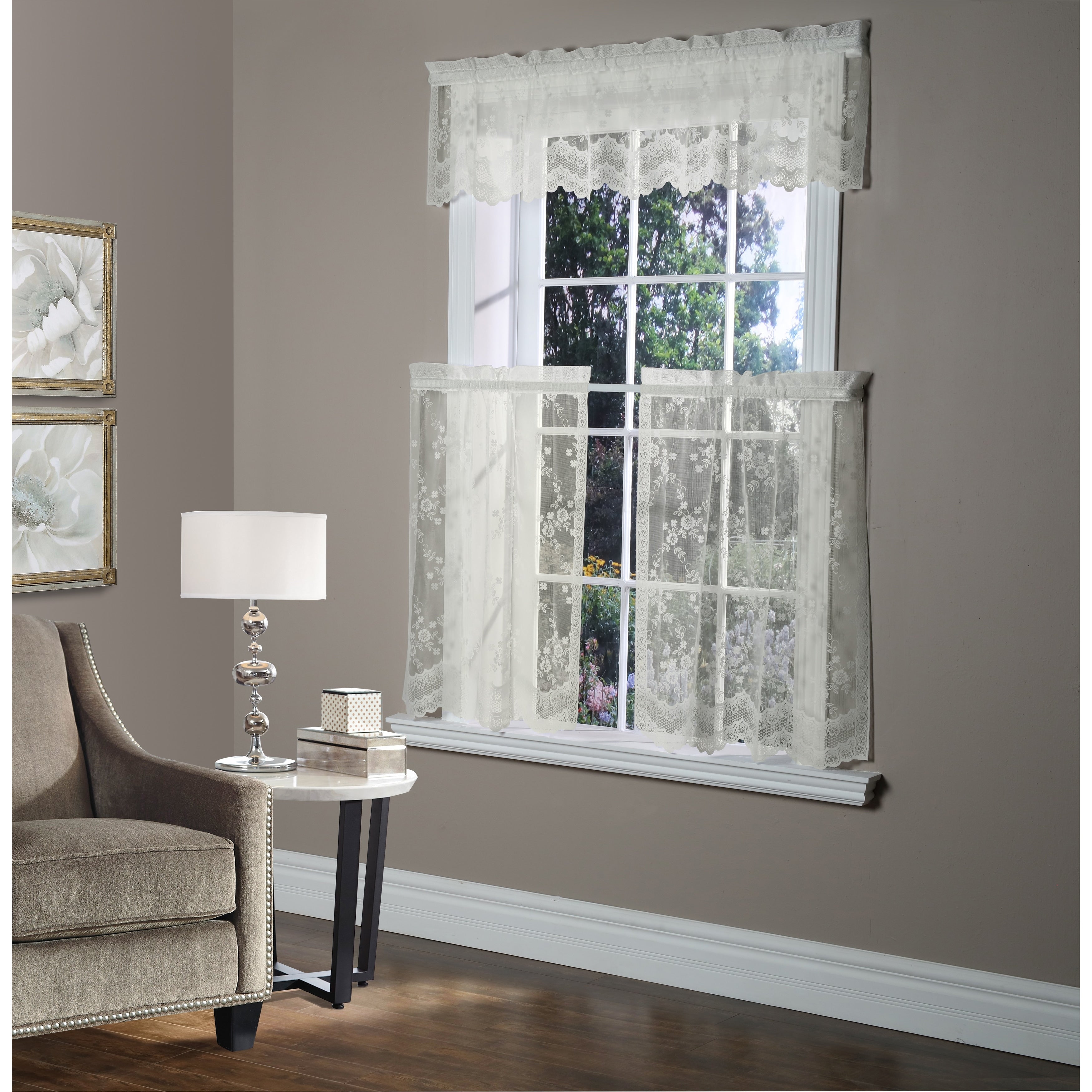 Mona Lisa Jacquard Lace Window Curtain Panel by Habitat