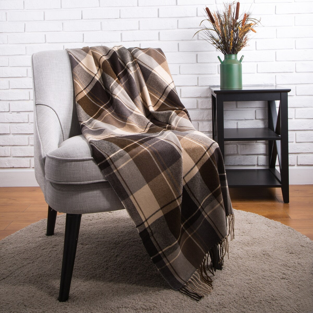 Glitzhome 50 x 60 Plaid Woven Acrylic 400g Christmas Blanket