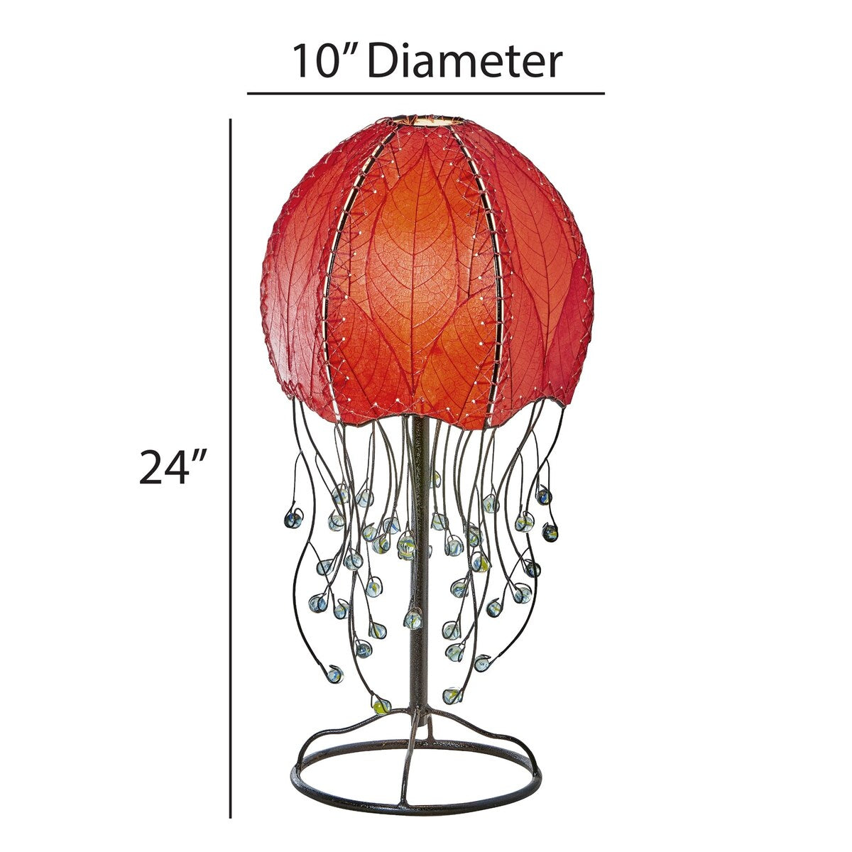 Handmade Artistic Jellyfish Table Lamp - 10 x 10 x 24