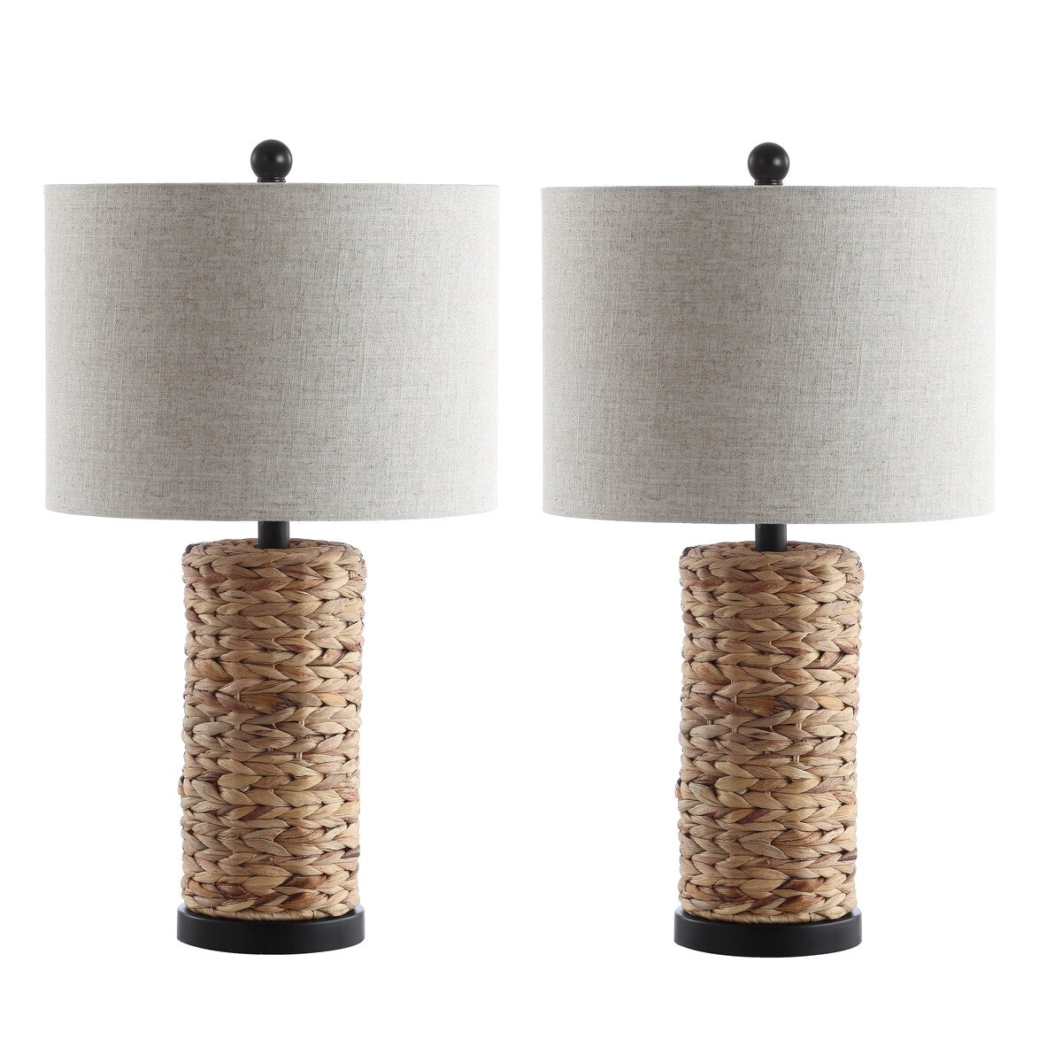 Enzo 25 Coastal Water Hyacinth LED Table Lamp, (Set of 2), by JONATHAN Y