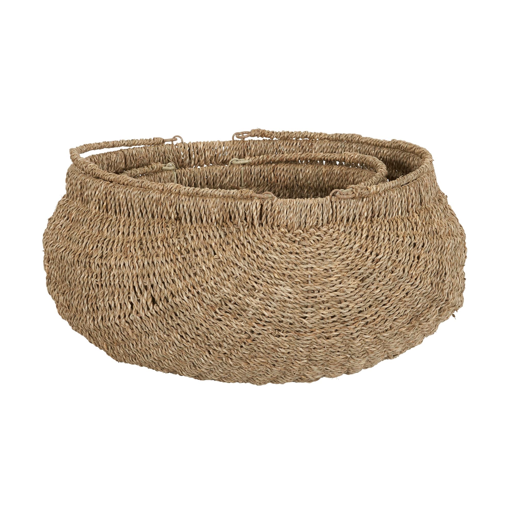 Household Essentials Decorative Seagrass Baskets with Handles