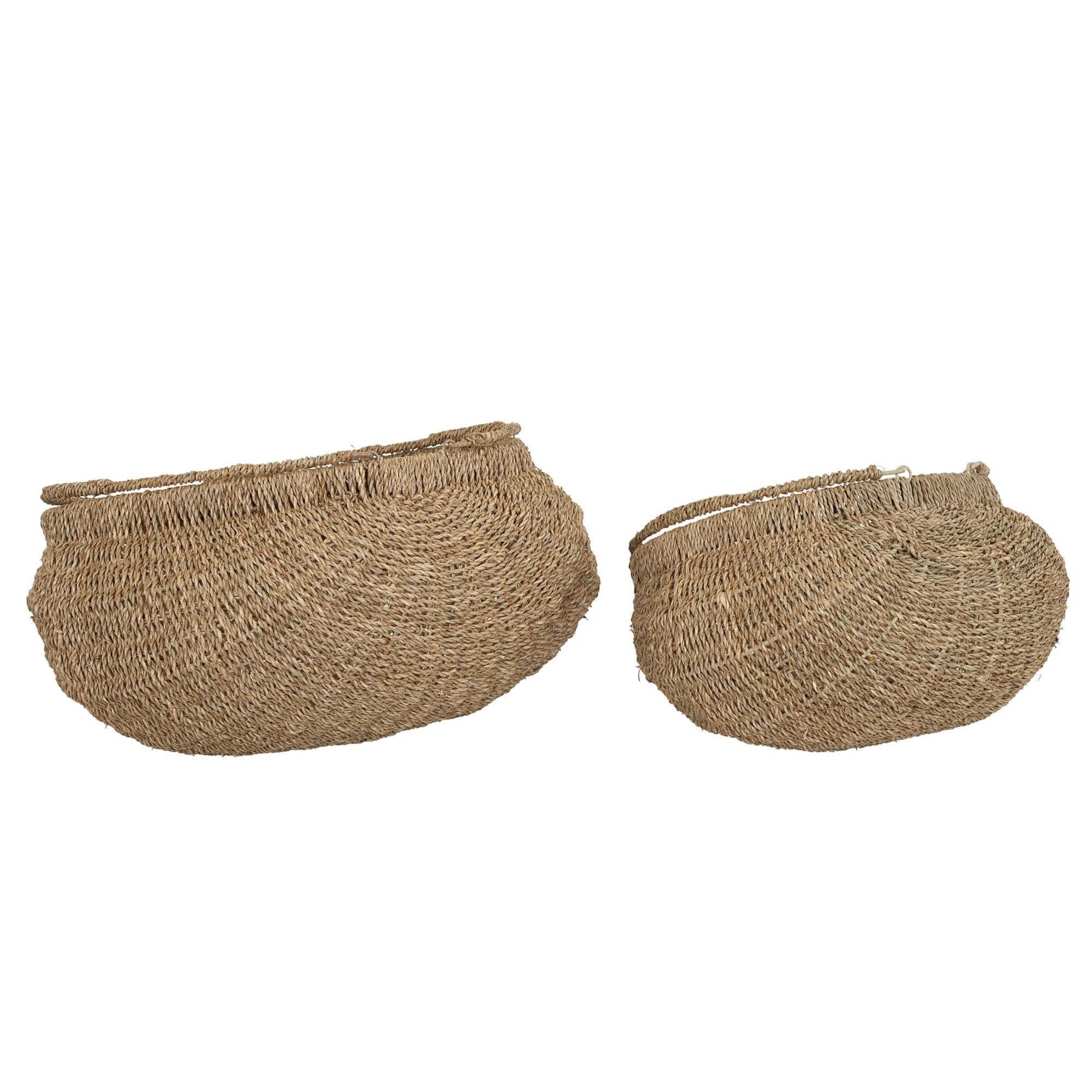 Household Essentials Decorative Seagrass Baskets with Handles