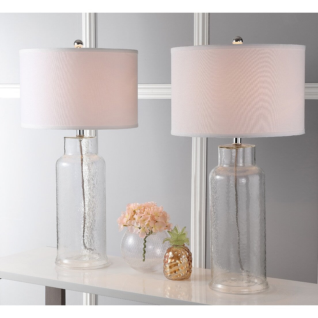 SAFAVIEH Lighting Mayra 29-inch Clear Bottle Glass Table Lamp (Set of 2) - 15.5x15.5x29