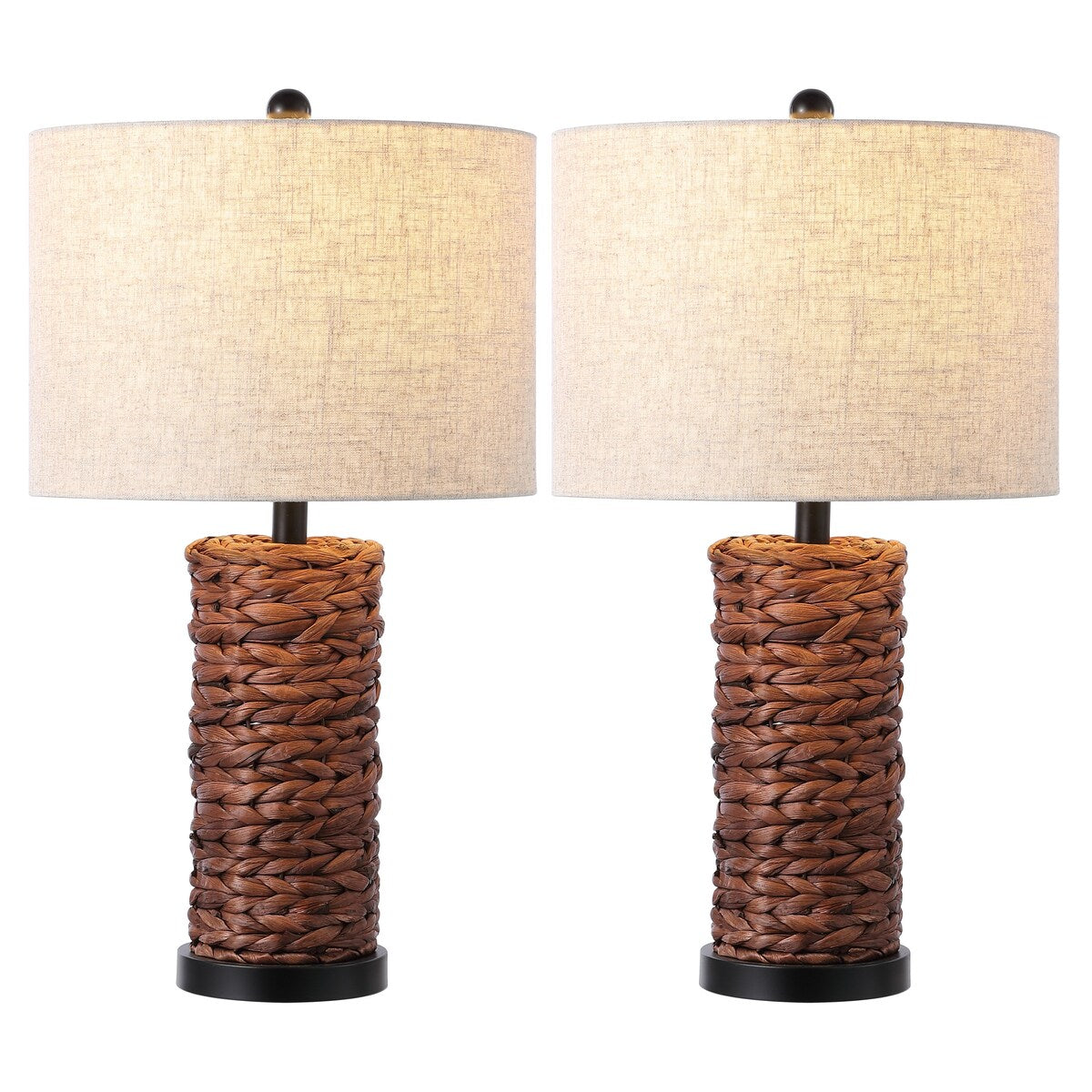 Enzo 25 Coastal Water Hyacinth LED Table Lamp, (Set of 2), by JONATHAN Y