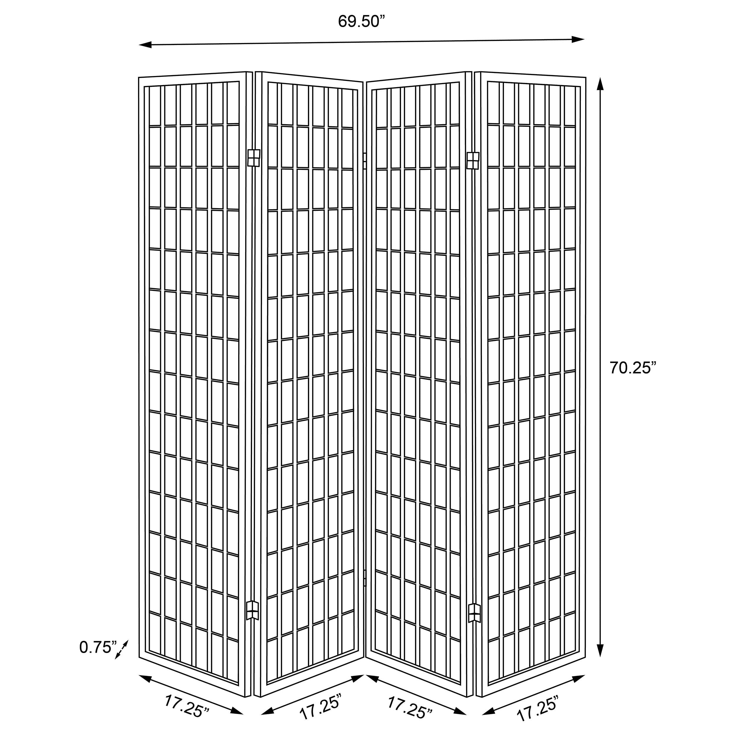 Roberto 4-Panel Room Divider Folding Shoji Screen