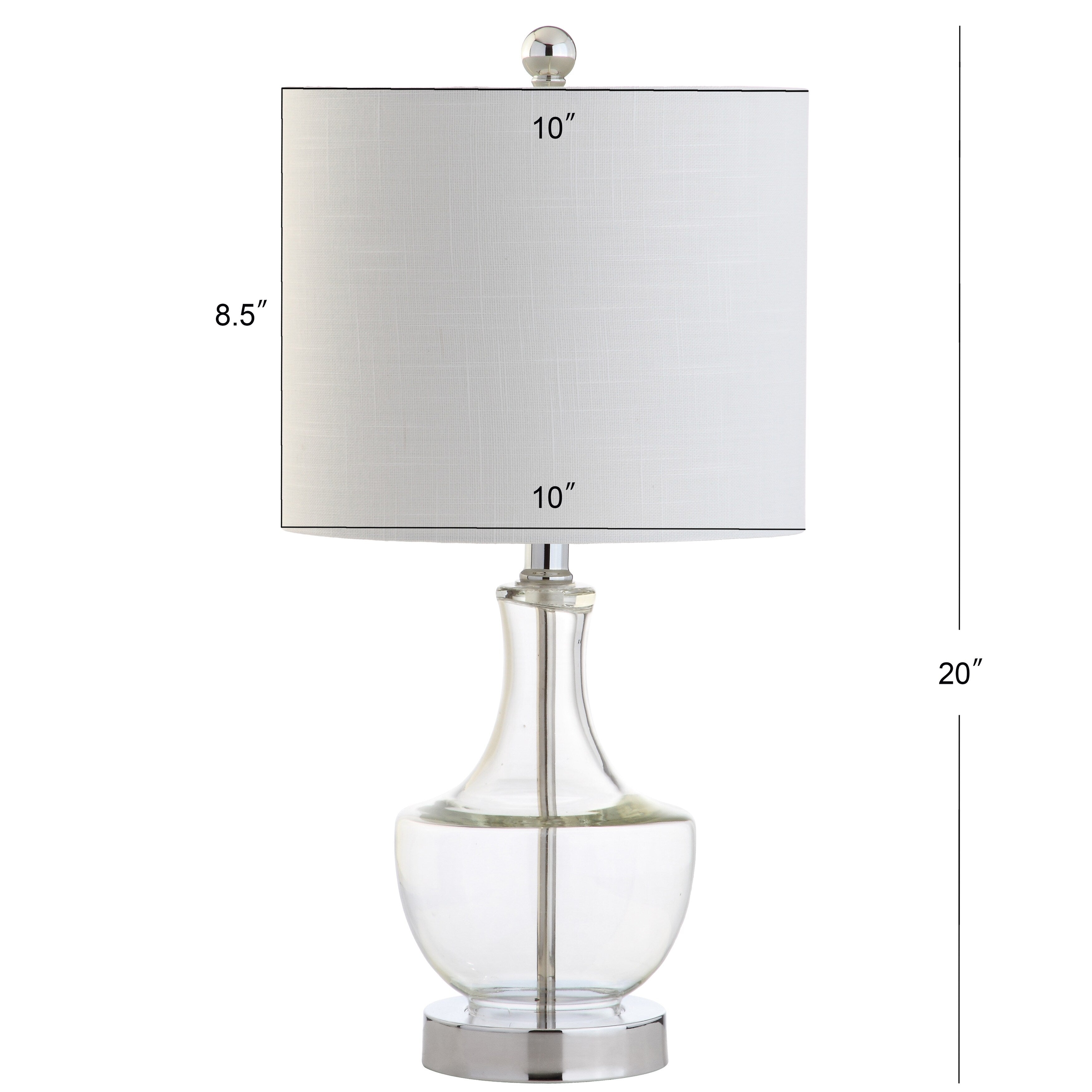 Colette 20 Mini Glass LED Table Lamp, Silver by JONATHAN Y