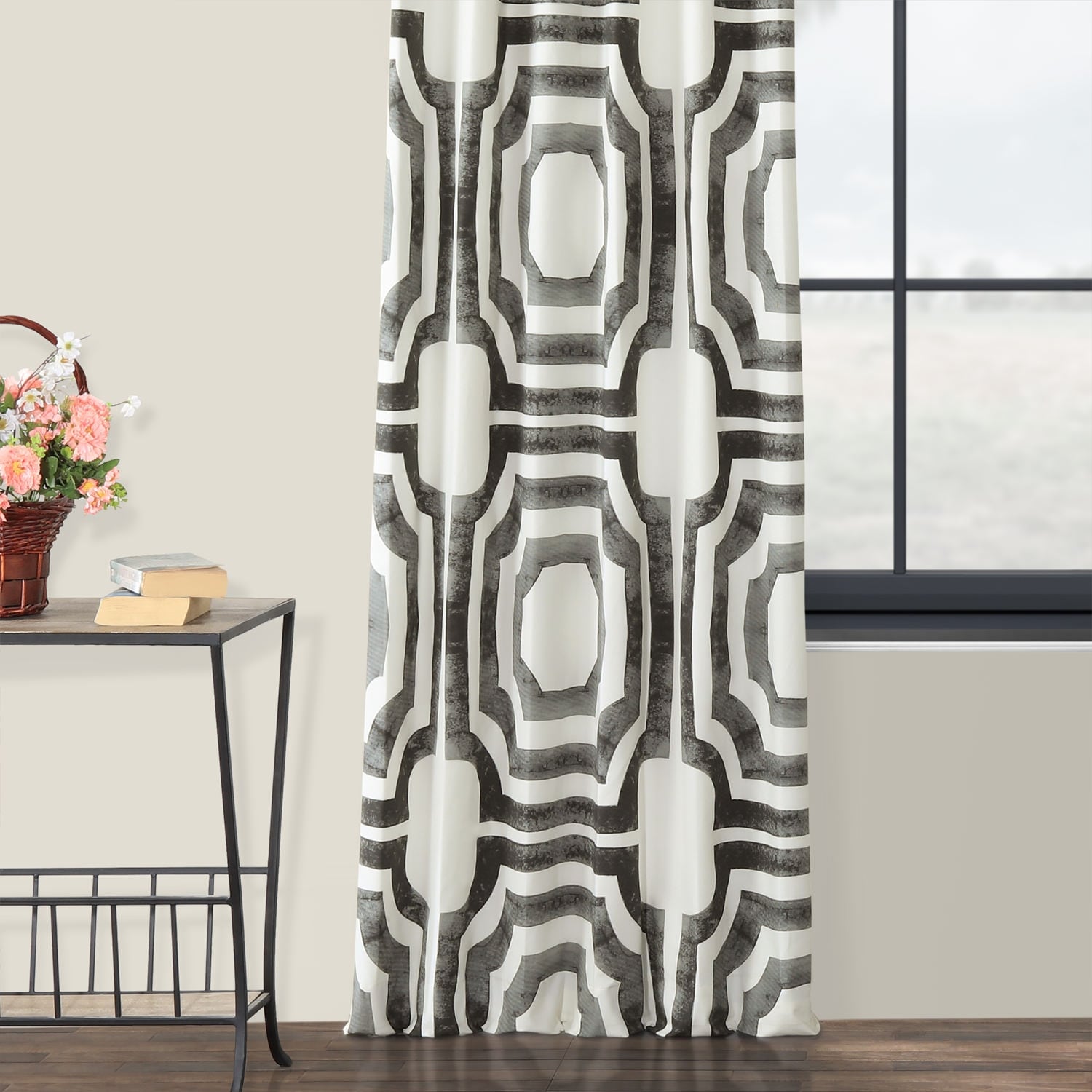 Exclusive Fabrics Modern Geometric Room Darkening Cotton Window Curtains (1 Panel)