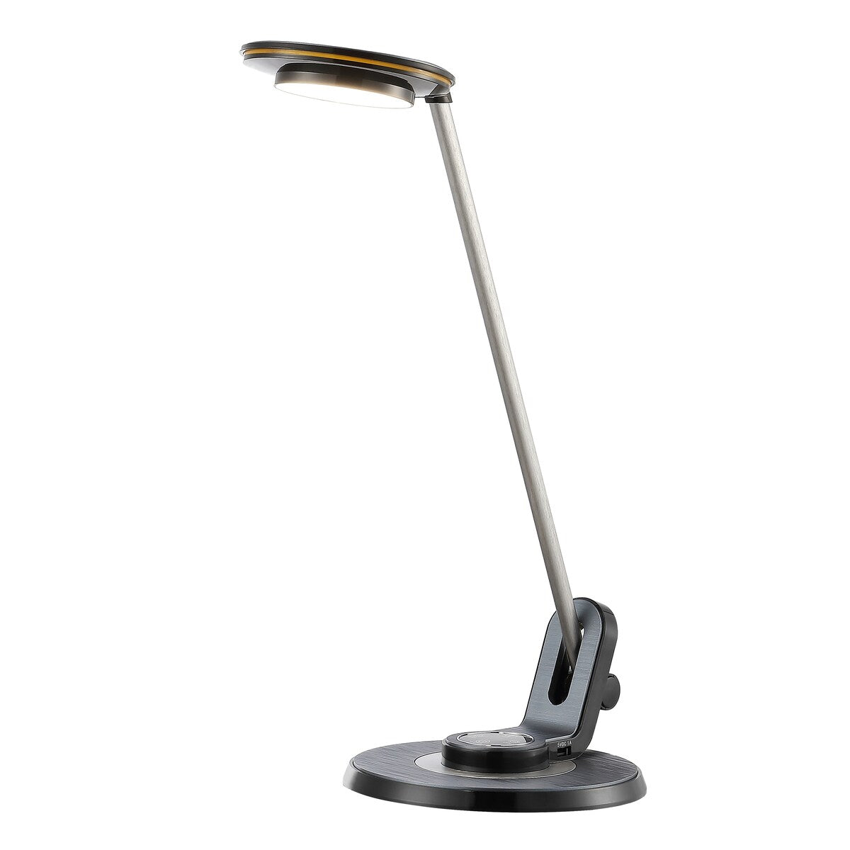 Gaines 18.5 Aluminum Contemporary Minimalist Adjustable Dimmable USB Charging LED Task Lamp, Black by JONATHAN Y