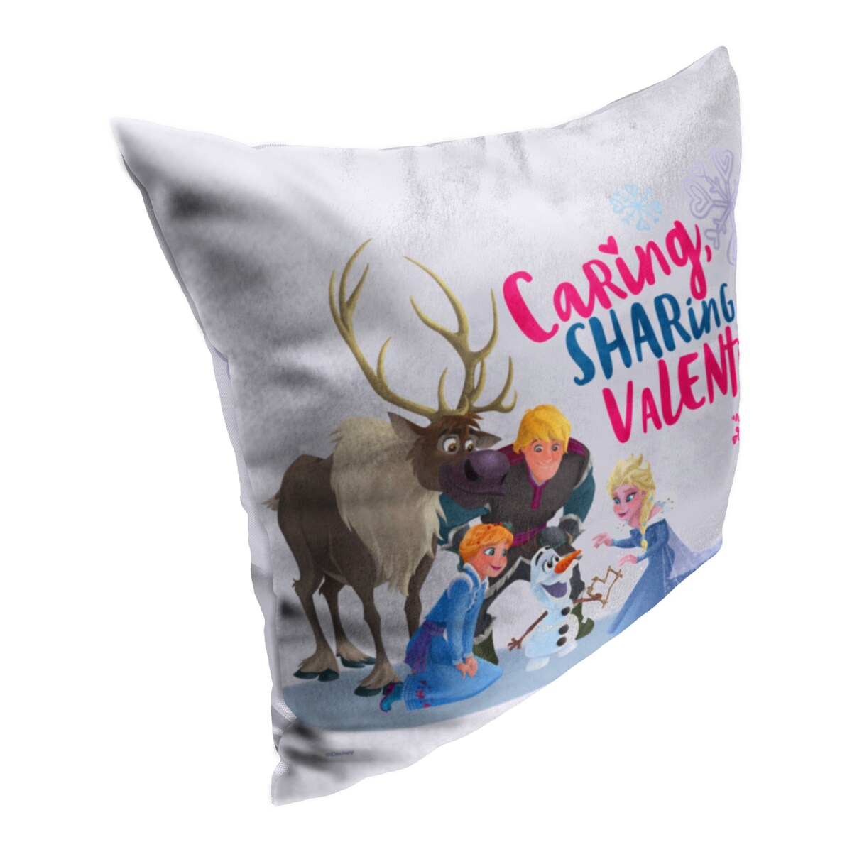 Disney Frozen Sharing Caring Valentine 18 Inch Throw Pillow