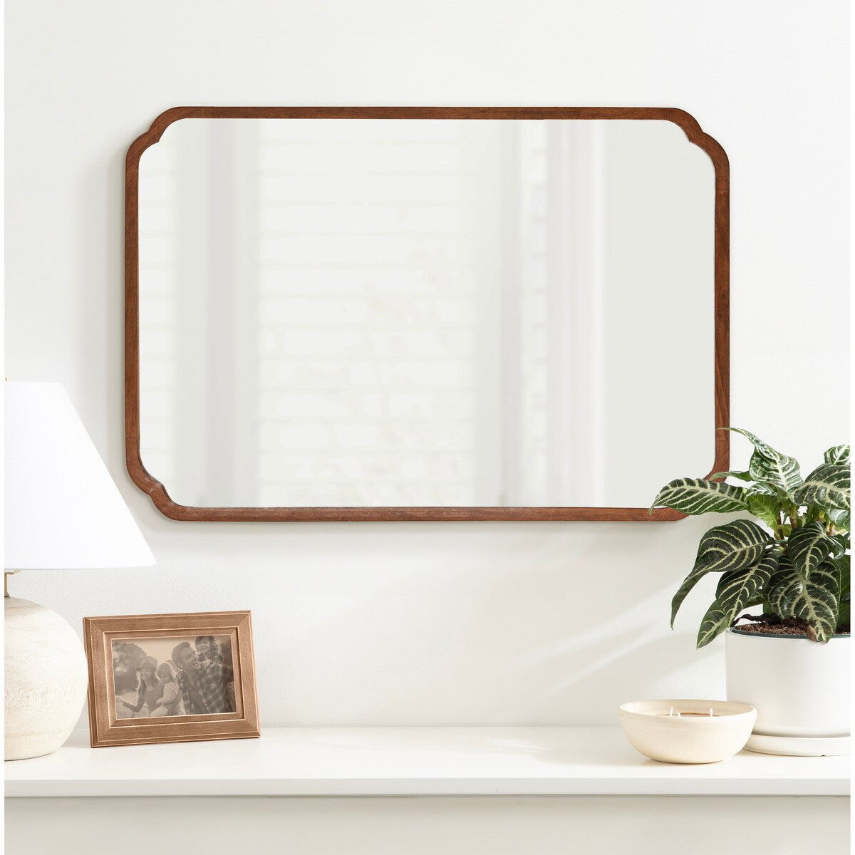 Kate and Laurel Marston Square Wood Wall Mirror