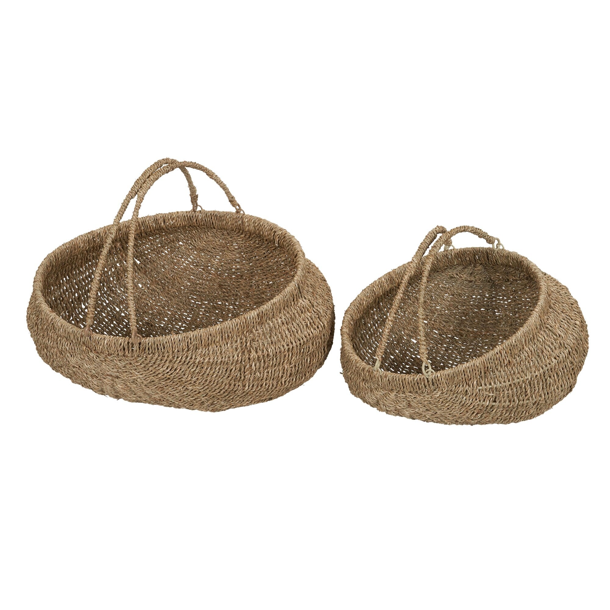 Household Essentials Decorative Seagrass Baskets with Handles