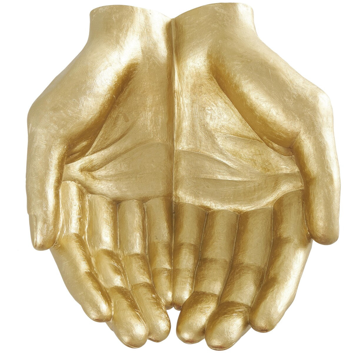 Polystone Hands Open Decorative Sculpture - Gold - Roche River Decor