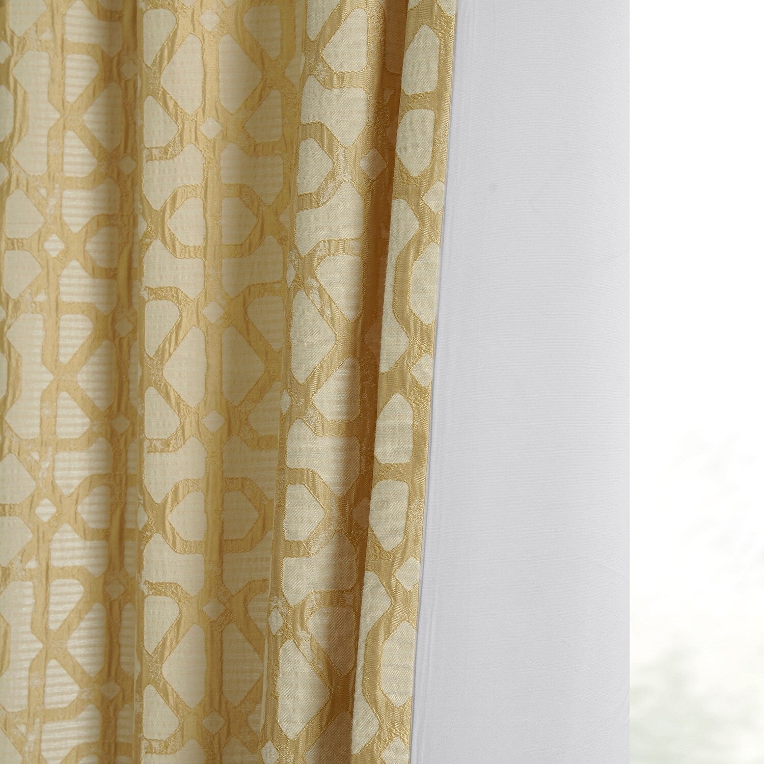 Exclusive Fabrics Jacquard Faux Silk Curtains - 1 Panel Room Darkening Curtain