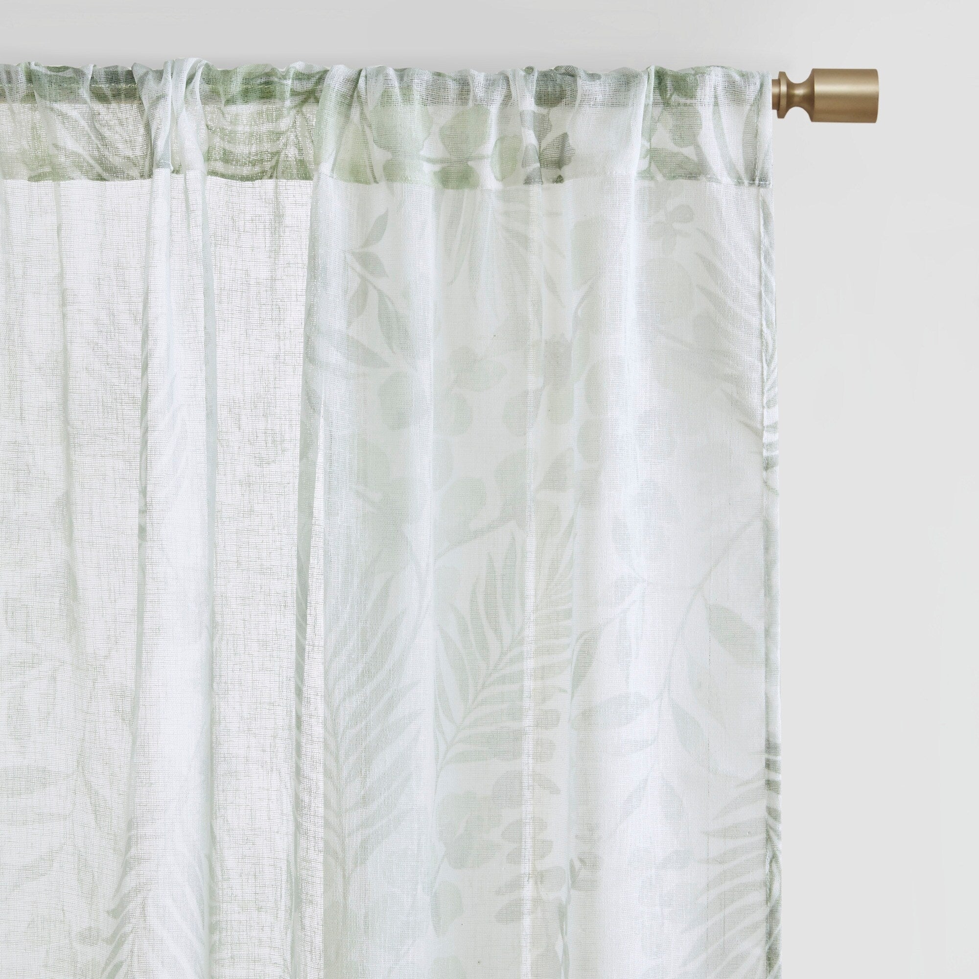 Madison Park Tulia Botanical Printed Texture Sheer Window Curtain Pair