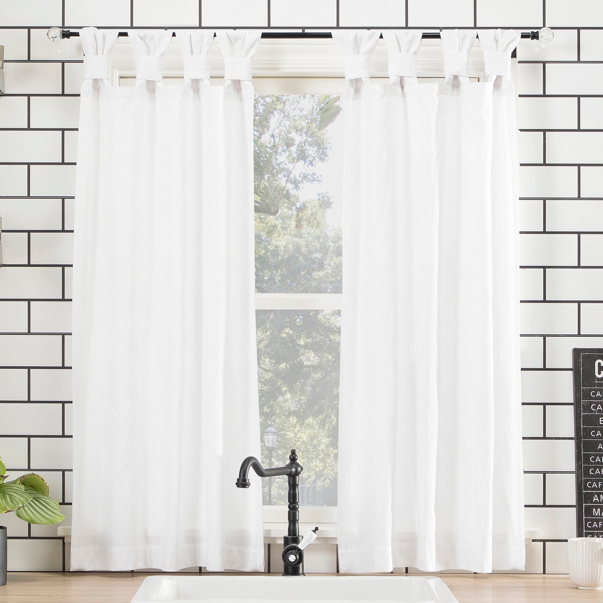 Archaeo Washed Cotton Twist Tab Cafe Curtain Pair