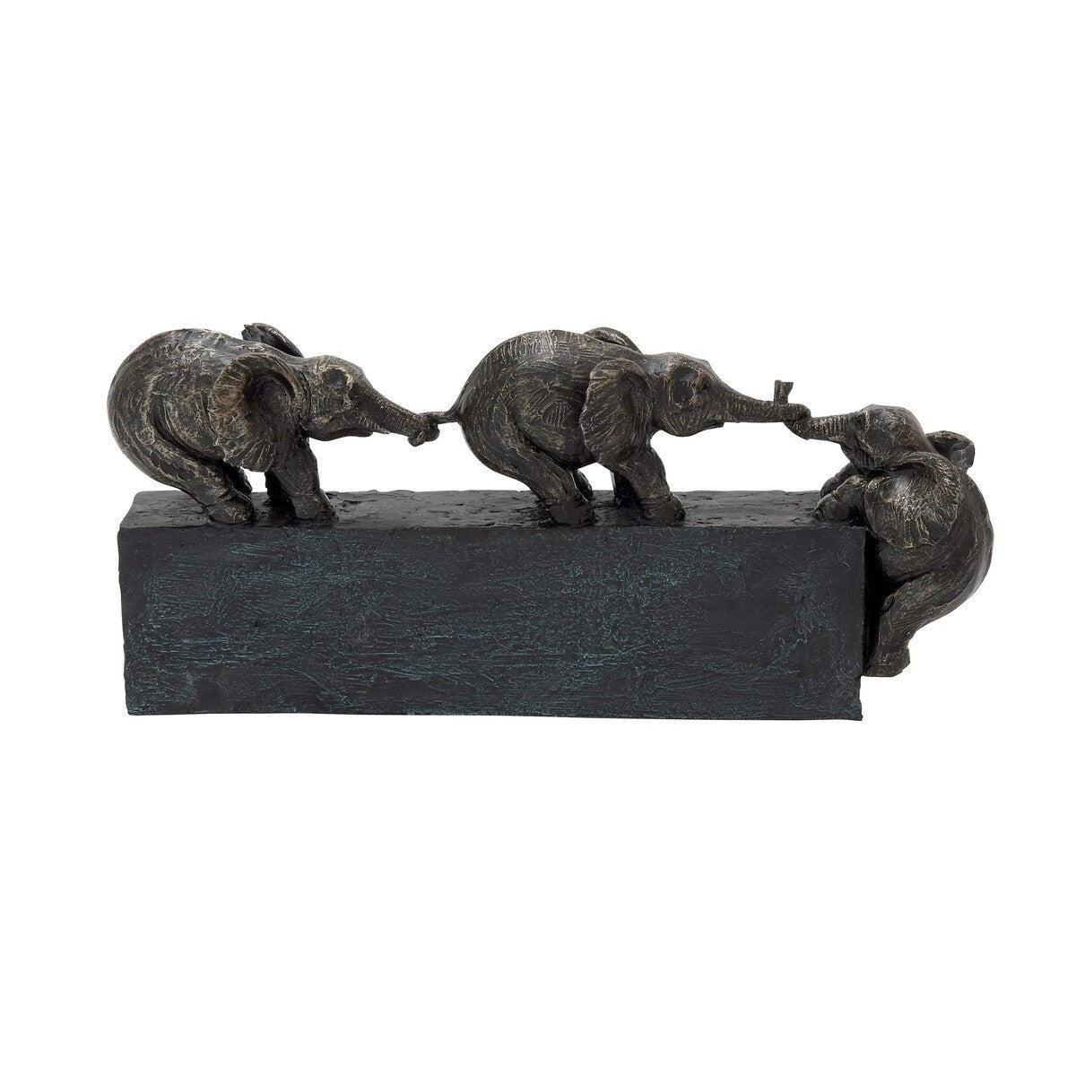 Polystone Elephant Decorative Sculpture - Black - Roche River Decor