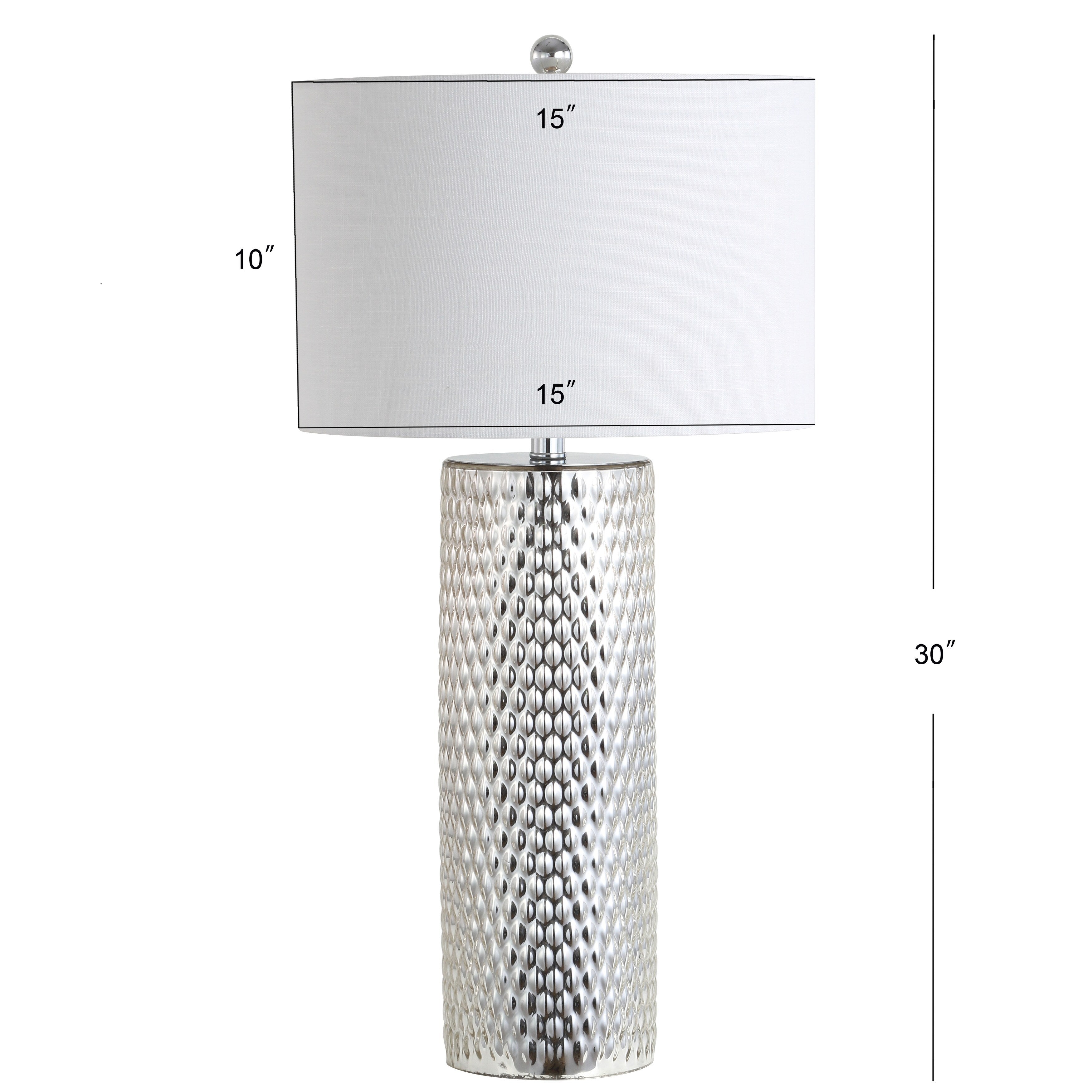 Hughes 30 Glass LED Table Lamp, Silver by JONATHAN Y