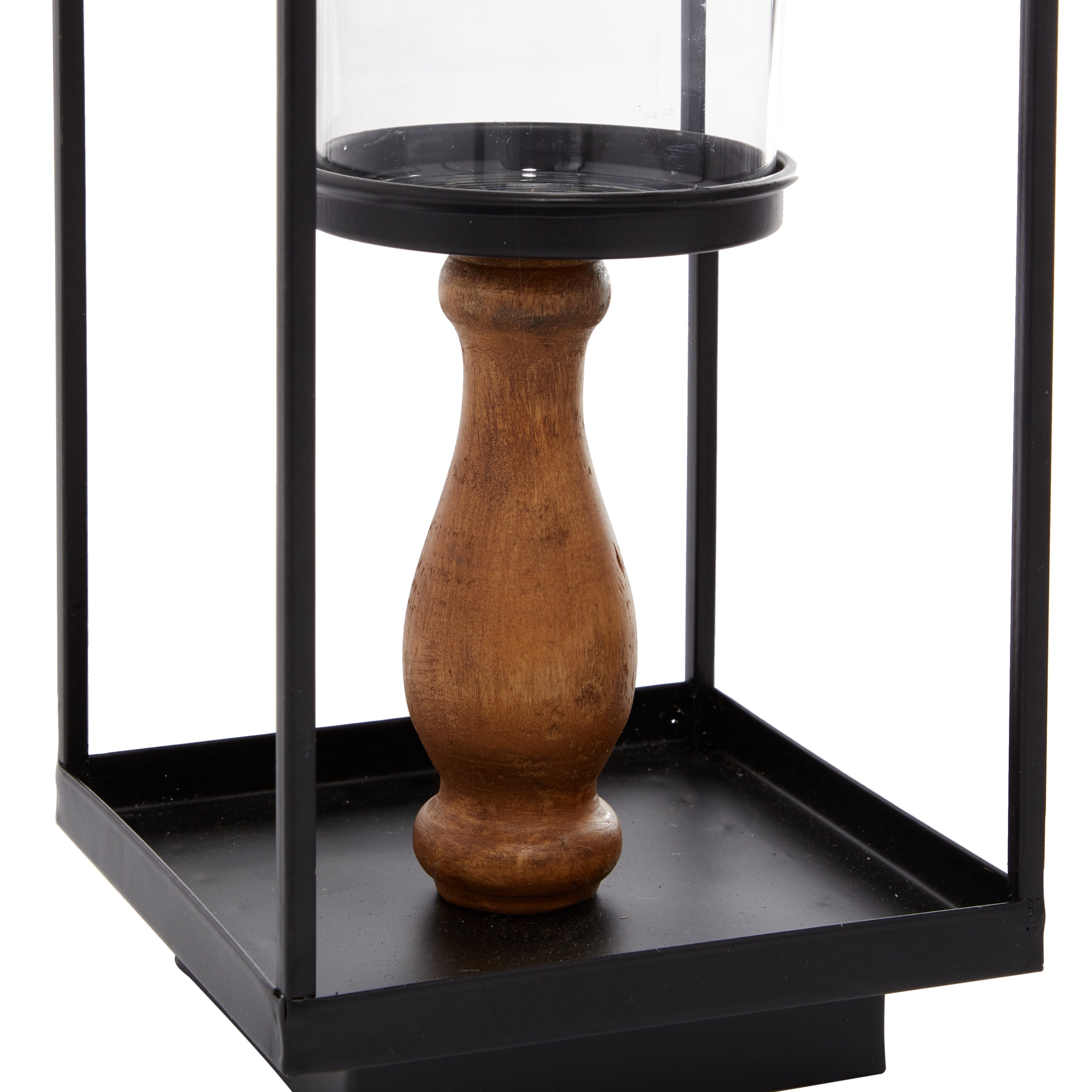 Black Iron Contemporary Lantern (Set of 2) - 6 x 7 x 13