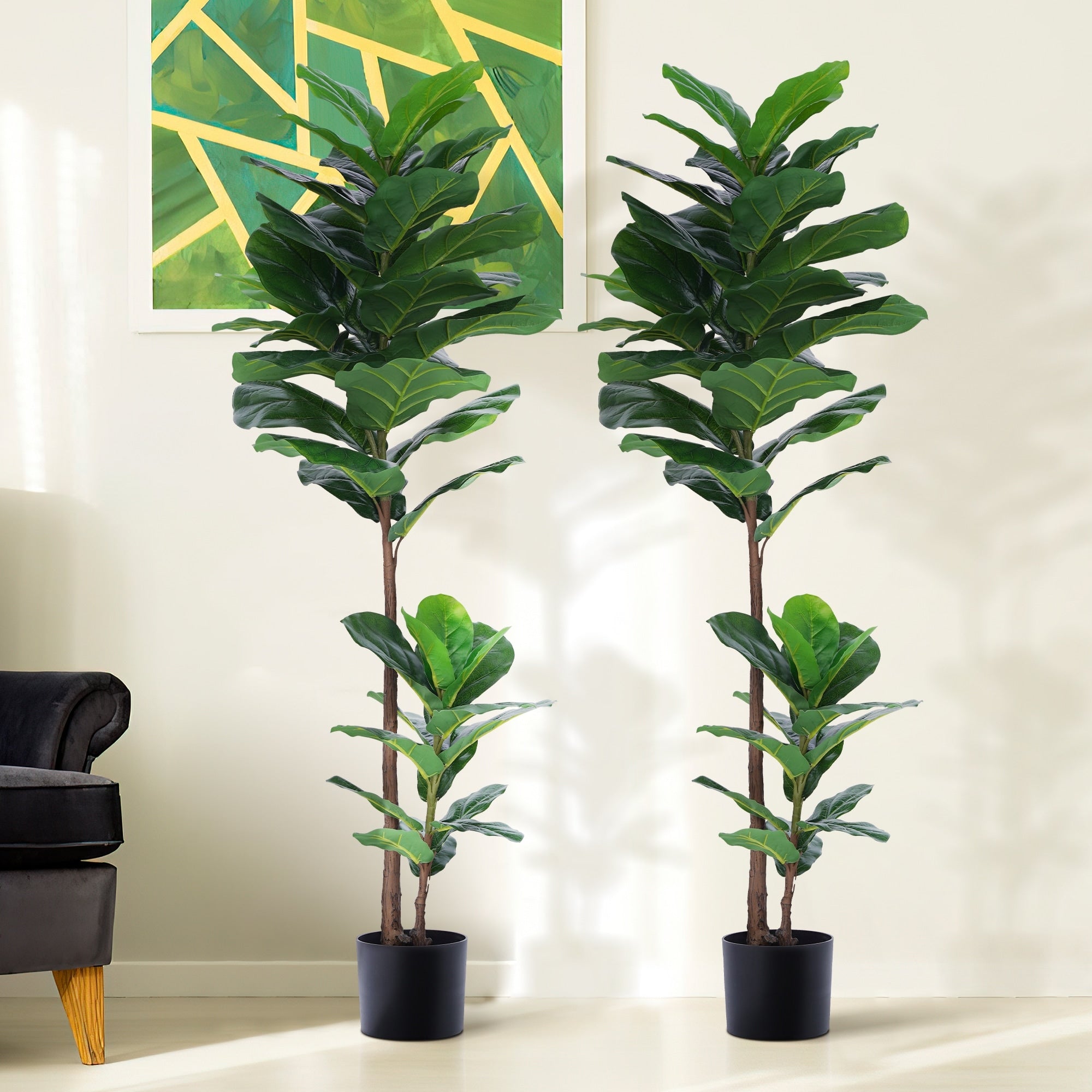 51 Fiddle Leaf Fig Artificial Plant Tree In Pot