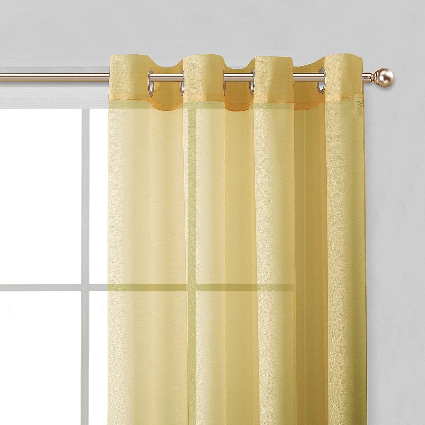 Dainty Home Malibu Extra Wide Curtains Solid Sheer Window Curtain Panel Pair