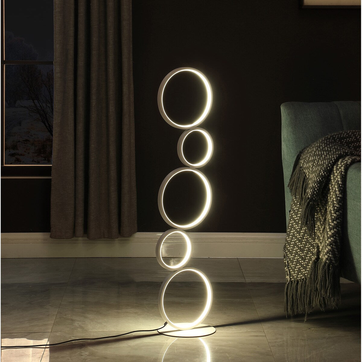 38.5 in. Else Nordic 5 Ring LED Metal Table Lamp