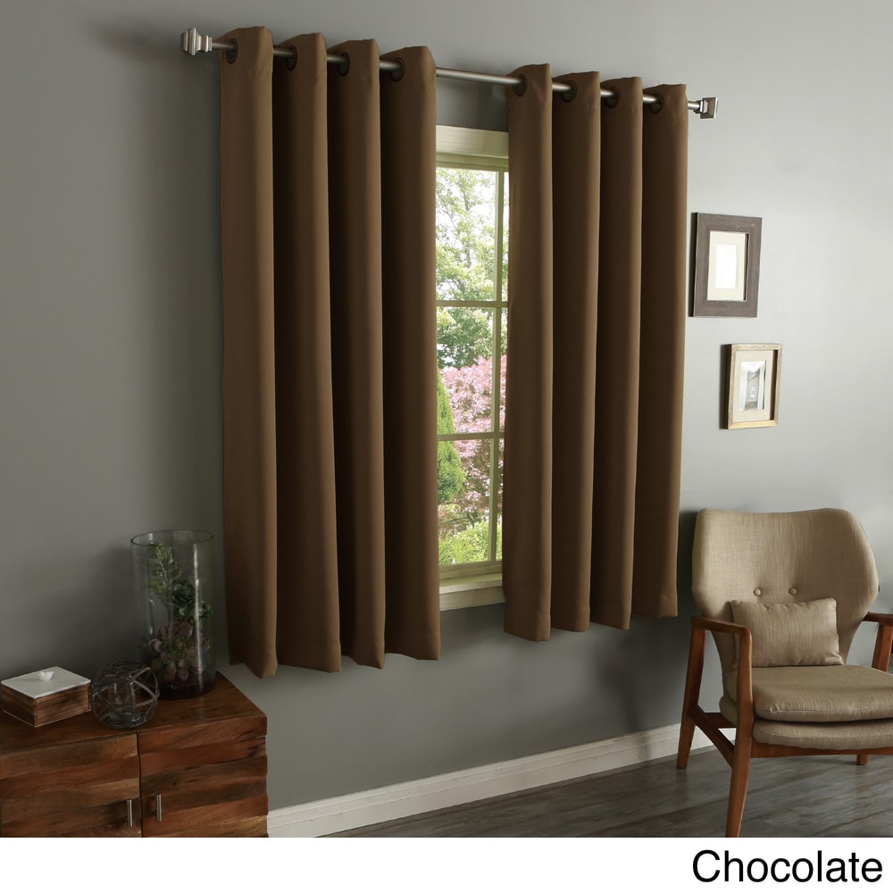 Aurora Home 54 Inch Thermal Insulated Blackout Grommet Top Curtain Panel Pair - 52w x 54l each - 52w x 54l each