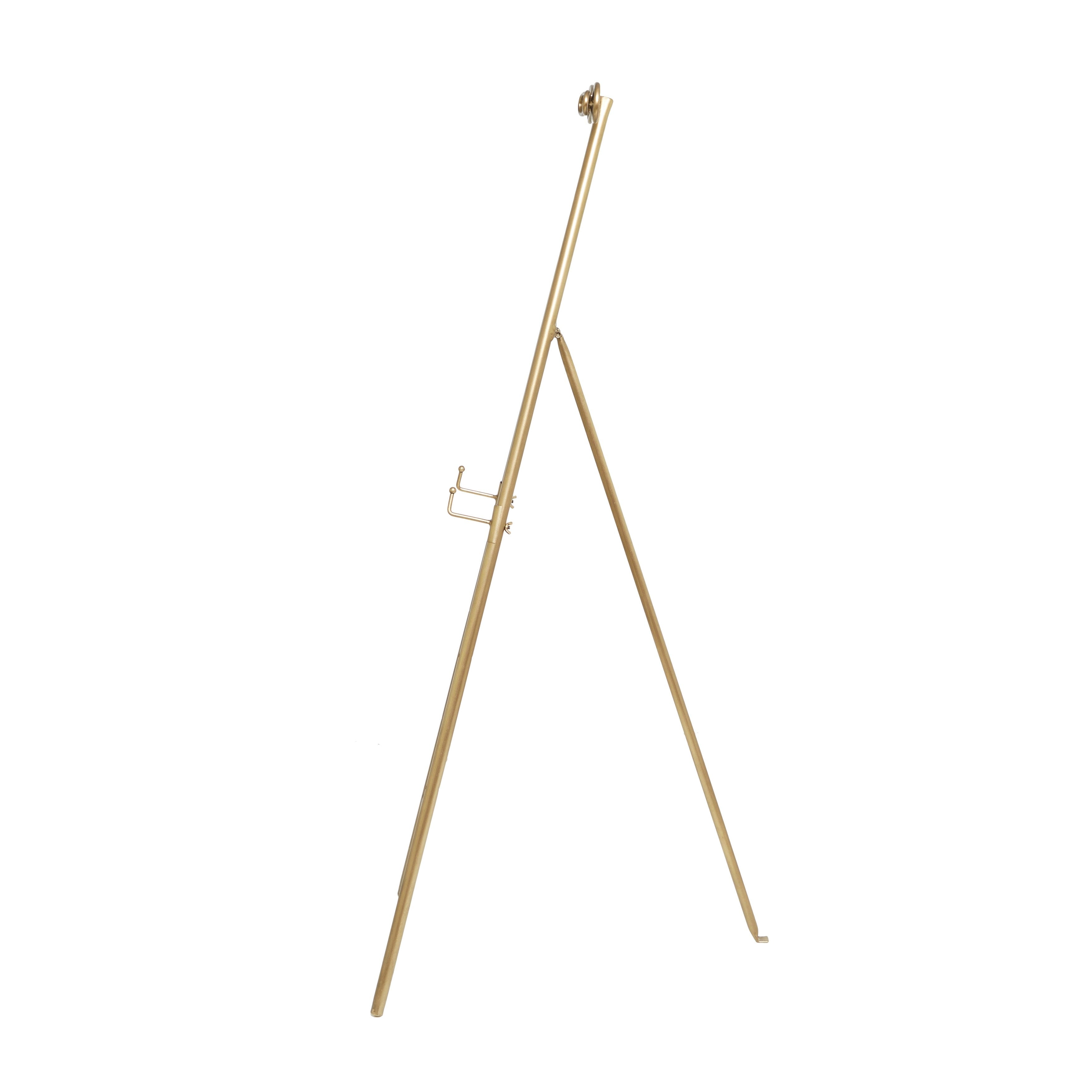 Metal Tall Adjustable Display Stand Floor 3 Tier Easel with Bow Top - Gold - Roche River Decor