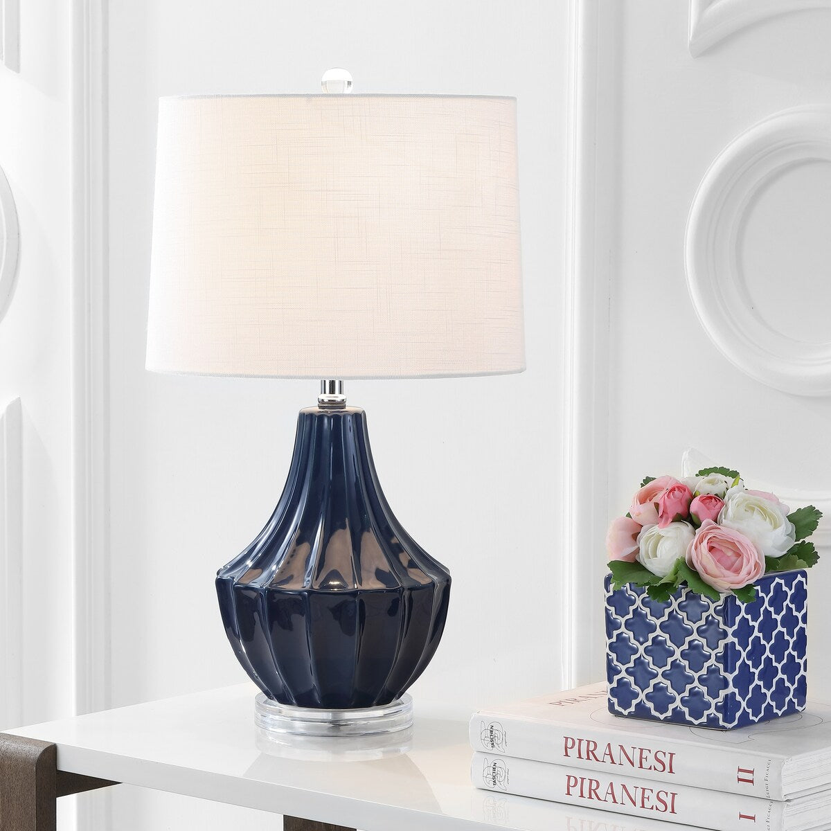 Thatcher 24.5 Ceramic LED Table Lamp, Navy by JONATHAN Y