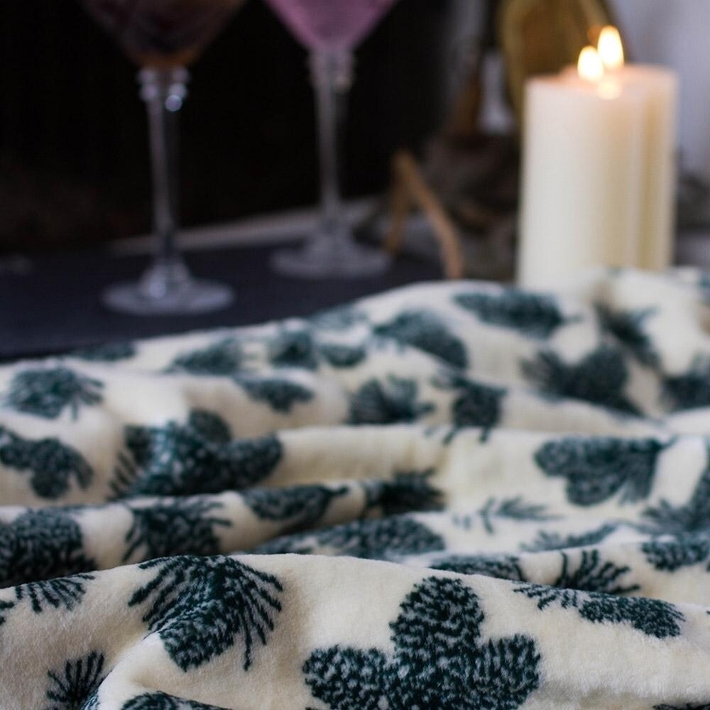 Denali Winter Pine Cones/Pine Microplush Blanket