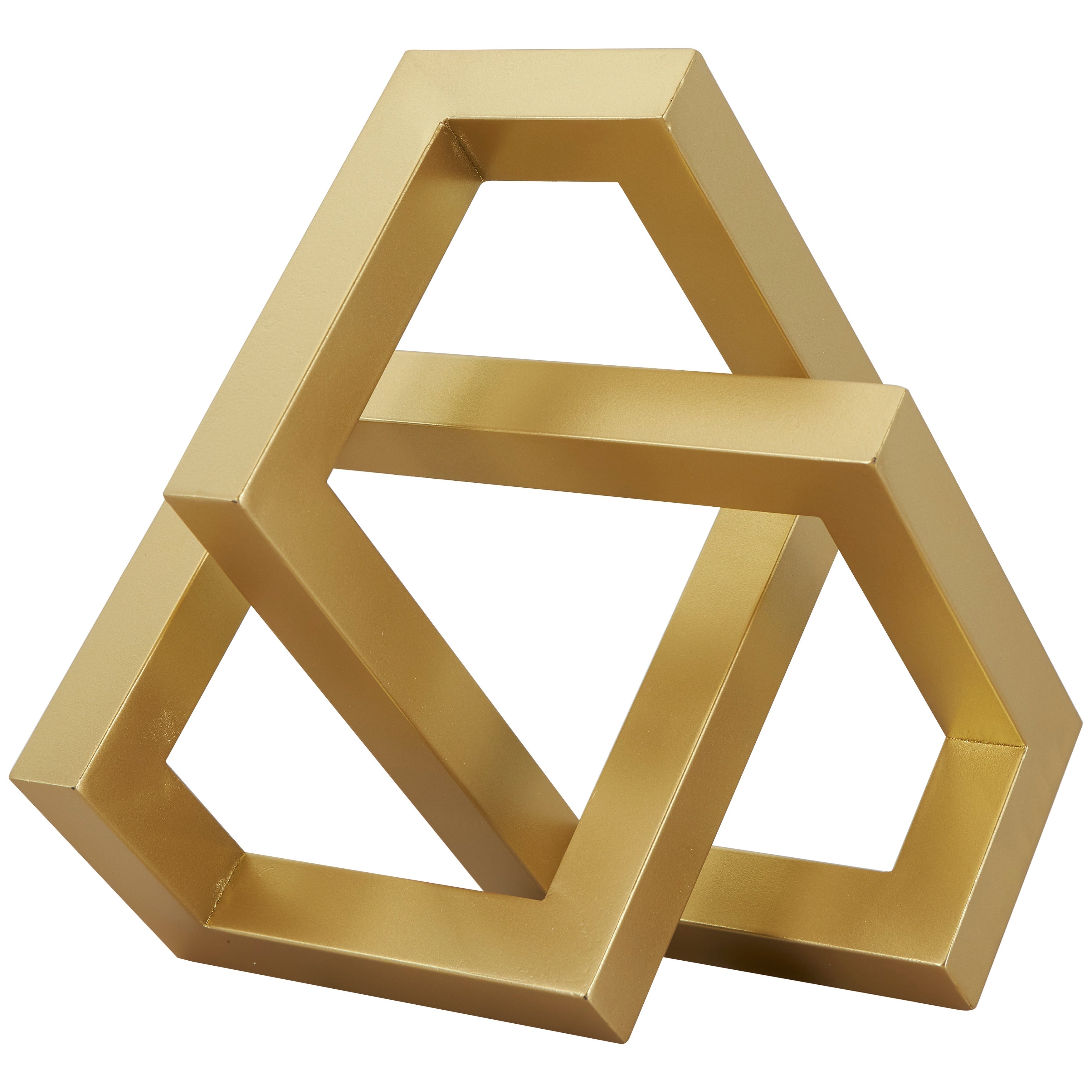 Gold Metal Abstract Shaped Geometric Decorative Sculpture